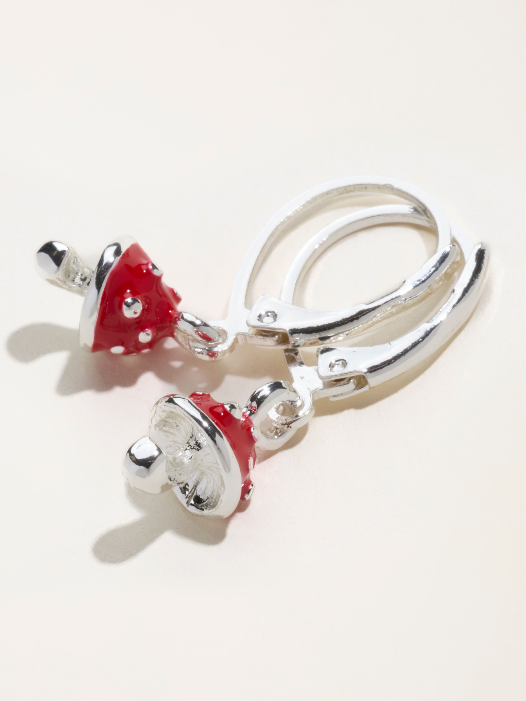 Toadstool Drop Earrings in Red - Image 3 of 3