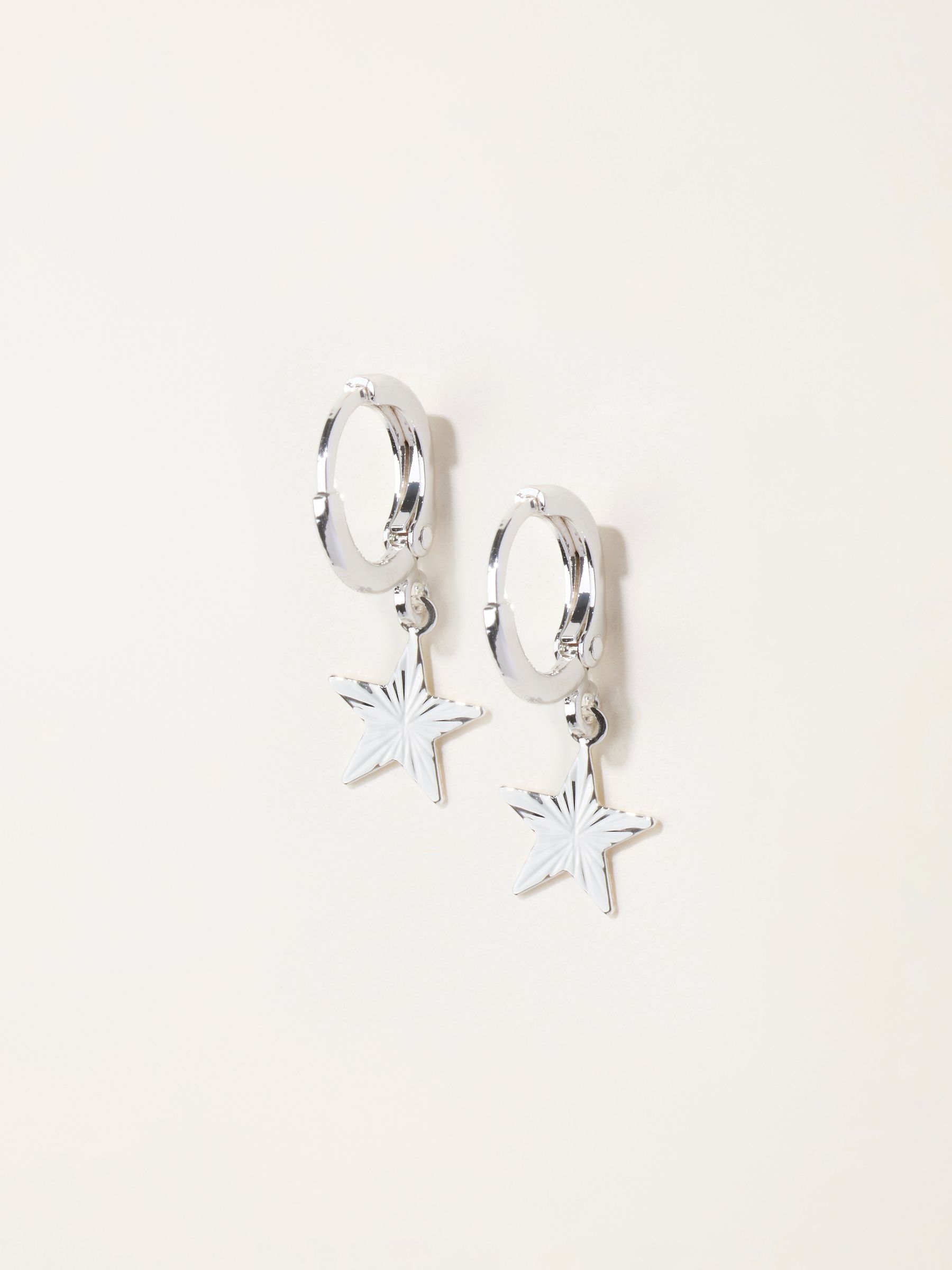Star Drop Earrings in Silver Tone - Image 2 of 3