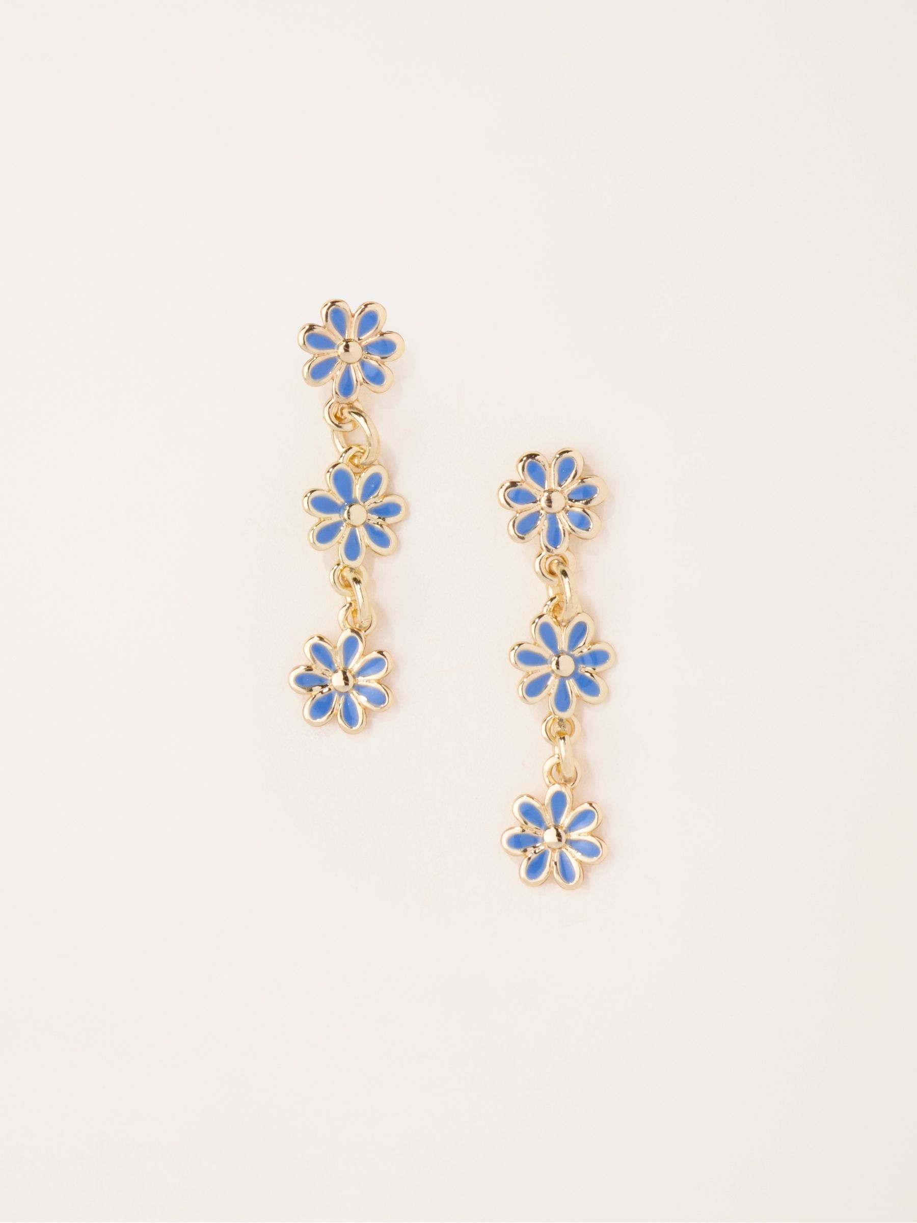 Blue Trio Flower Drop Earrings - Image 1 of 2