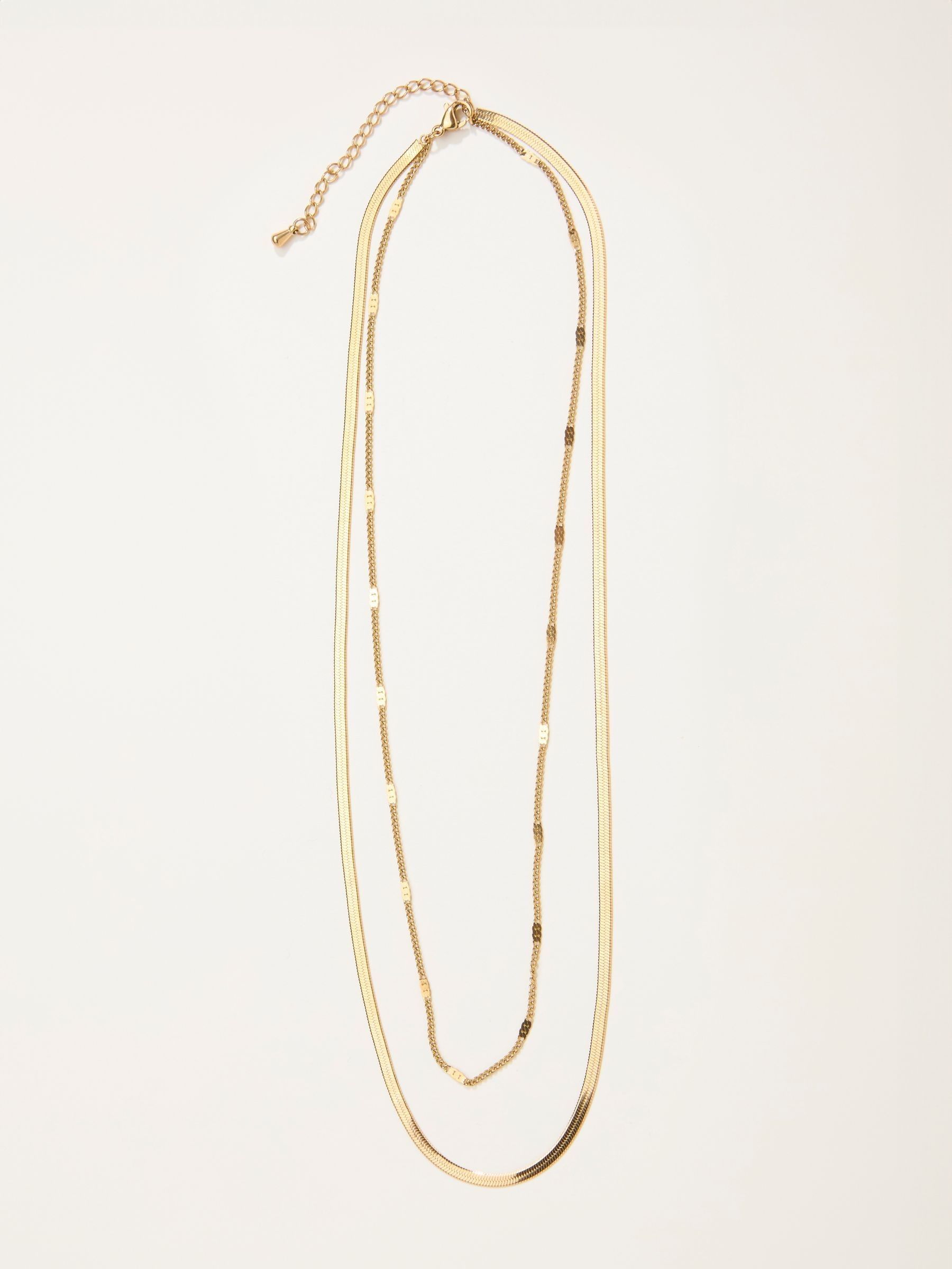 Gold Tone Waterproof Layered Necklace - Image 1 of 2