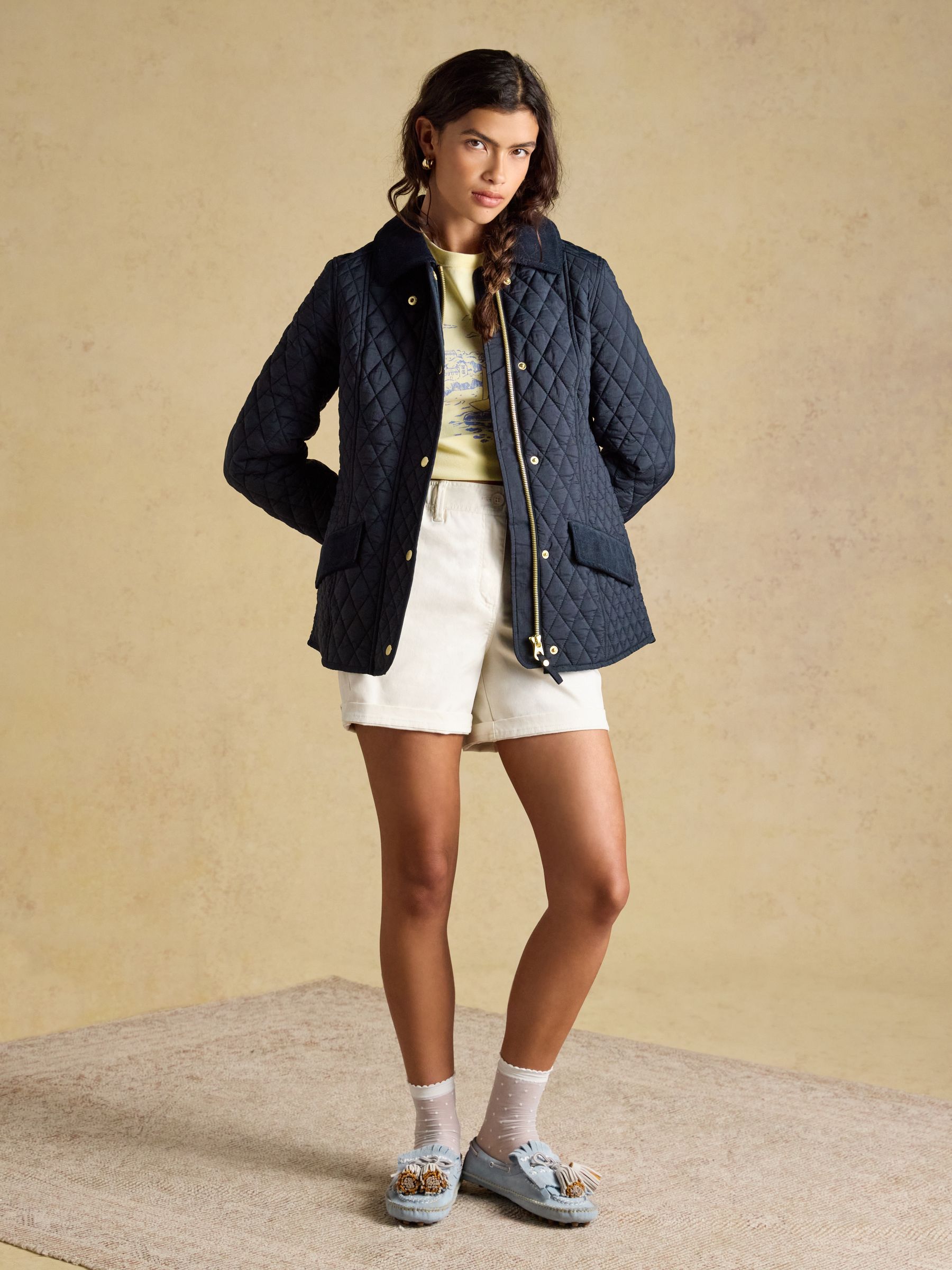 Highclere Navy Showerproof Diamond Quilted Jacket - Image 3 of 10