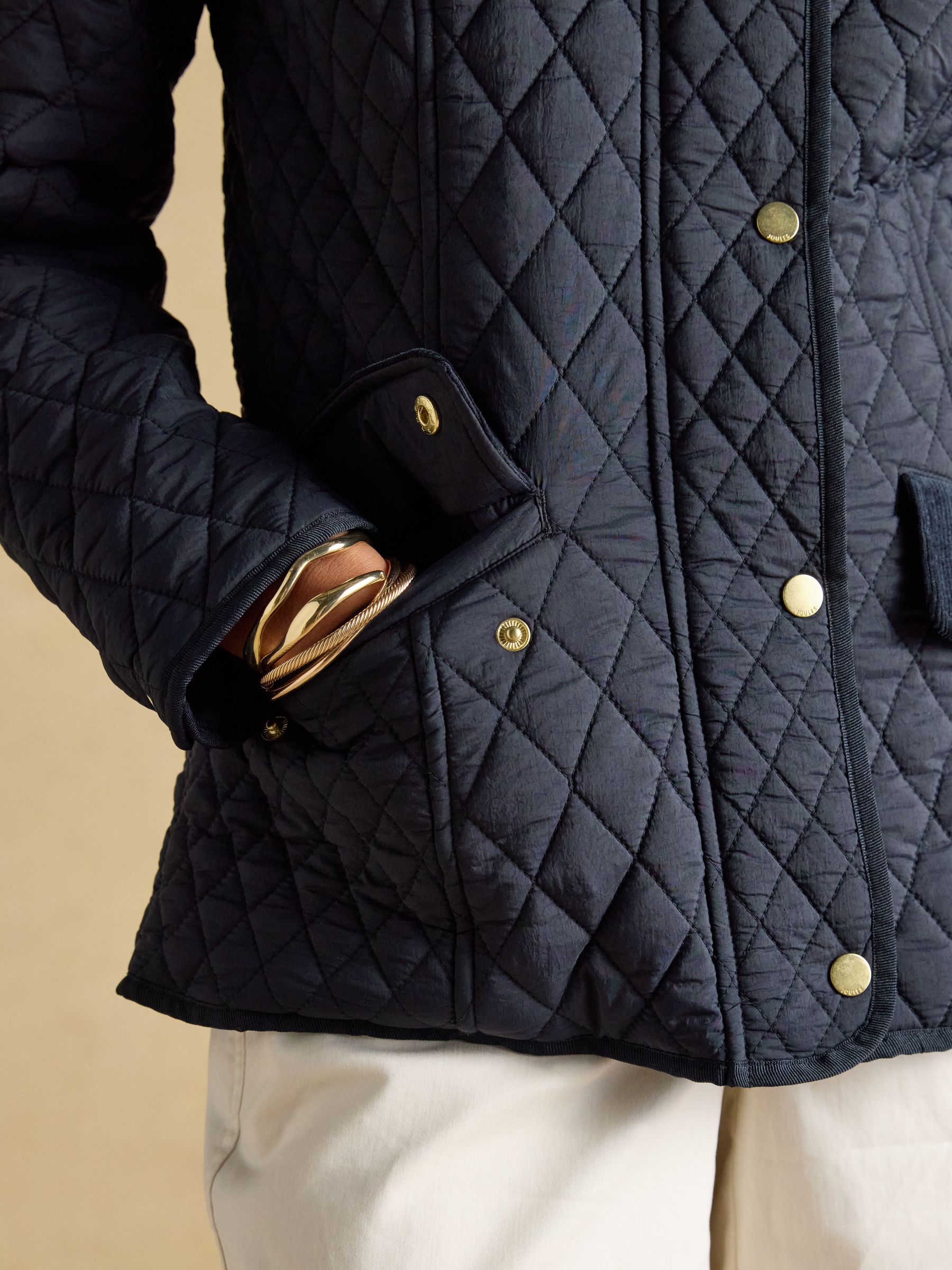 Highclere Navy Showerproof Diamond Quilted Jacket - Image 4 of 10