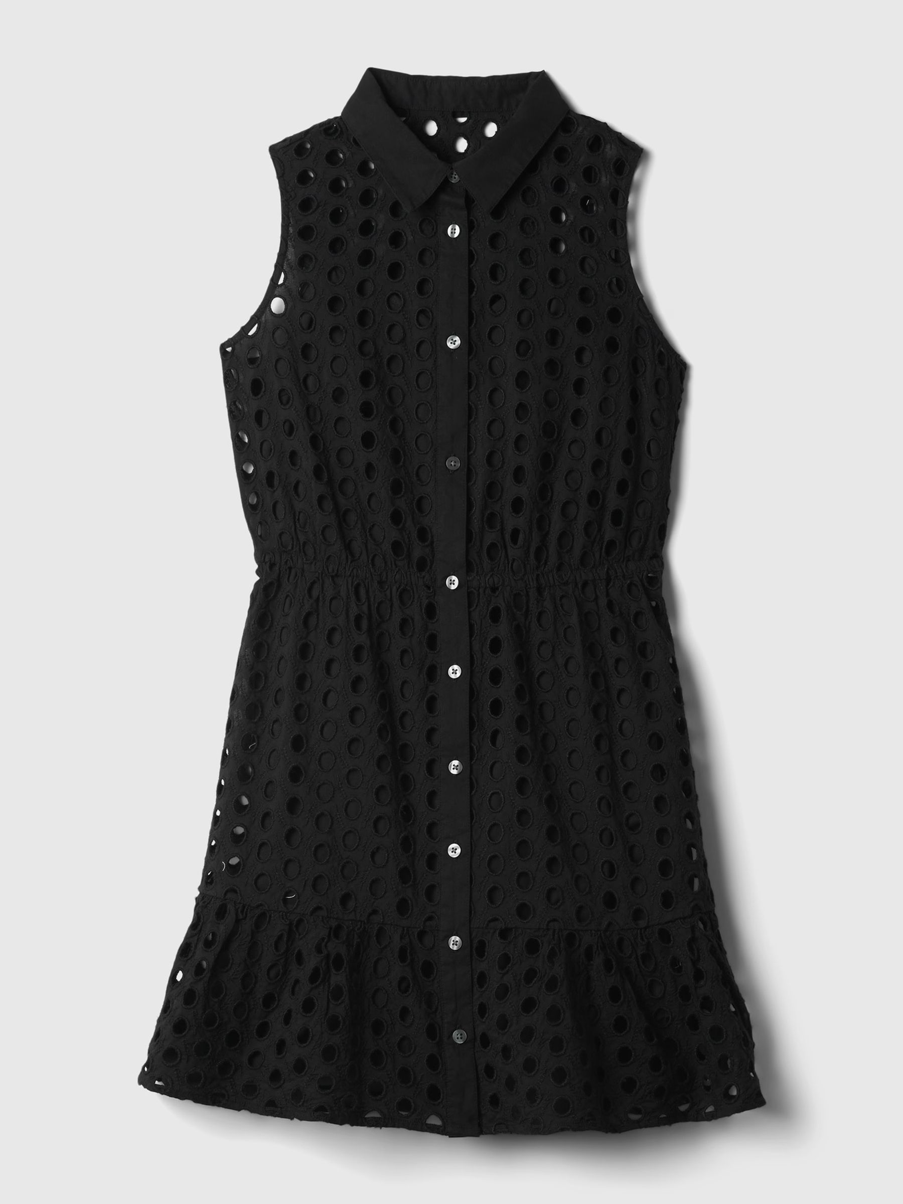Black Eyelet Tiered Mini Dress - Image 4 of 4