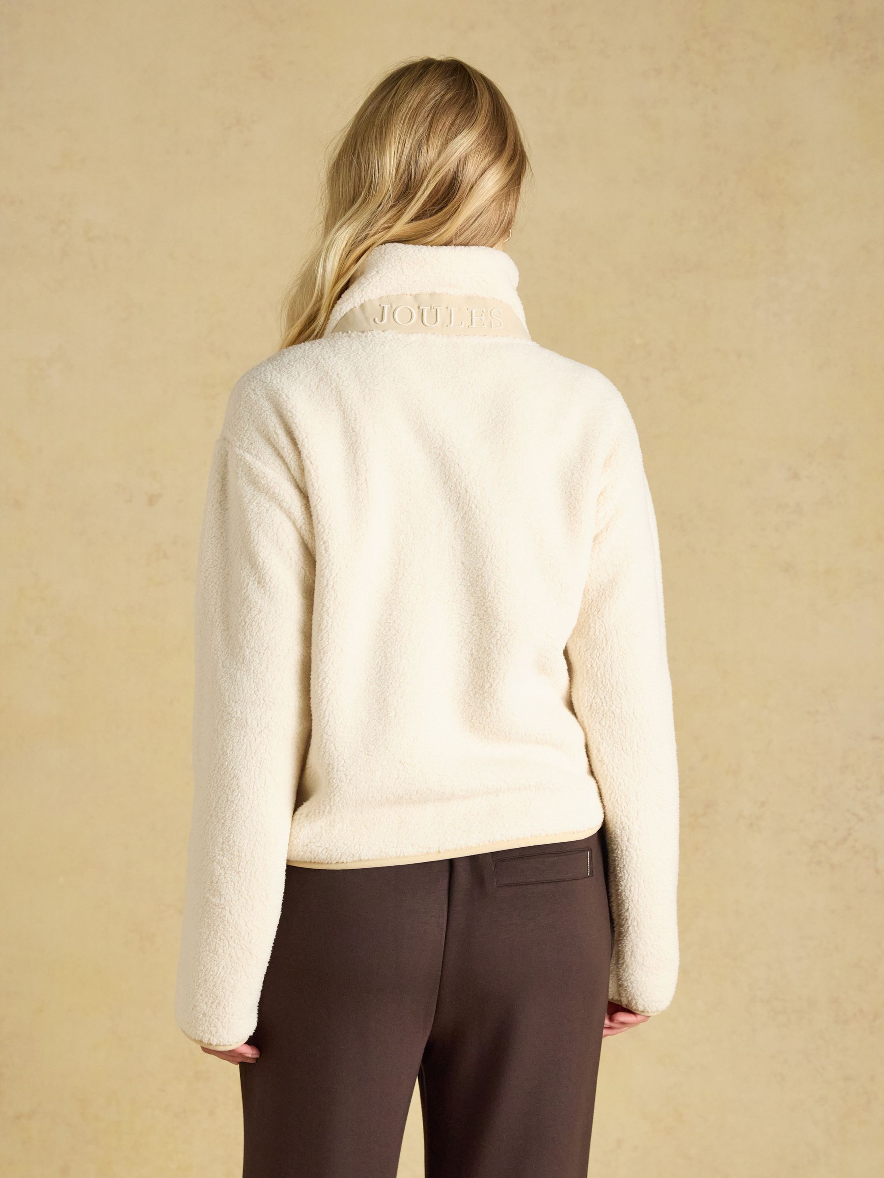 Cream Cropped Quarter Zip Fleece - Image 2 of 8