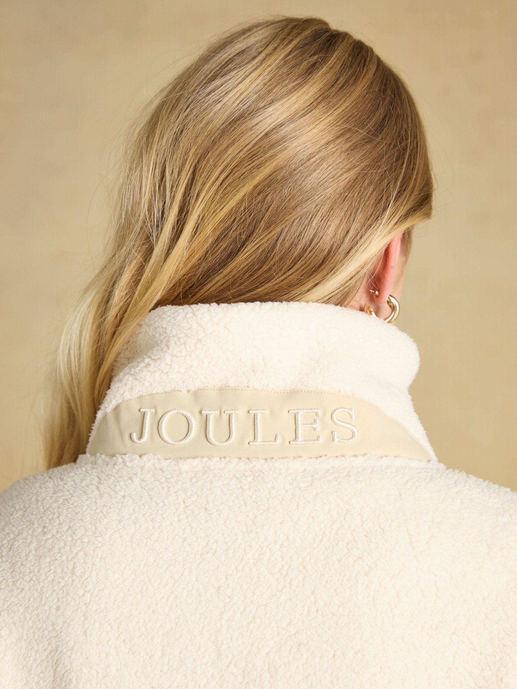 Cream Cropped Quarter Zip Fleece - Image 7 of 8