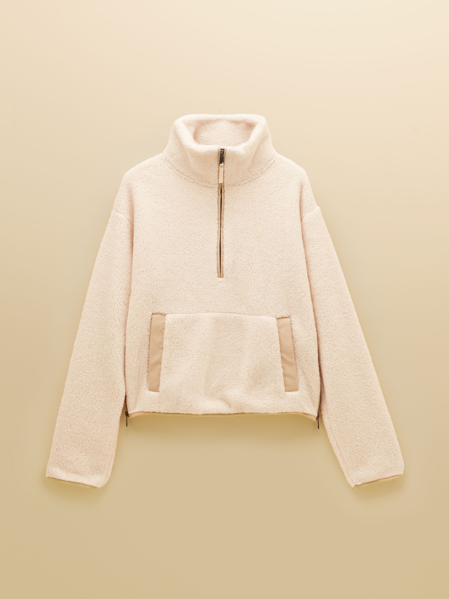 Cream Cropped Quarter Zip Fleece - Image 8 of 8 Cream Cropped Quarter Zip Fleece - Image 8 of 8