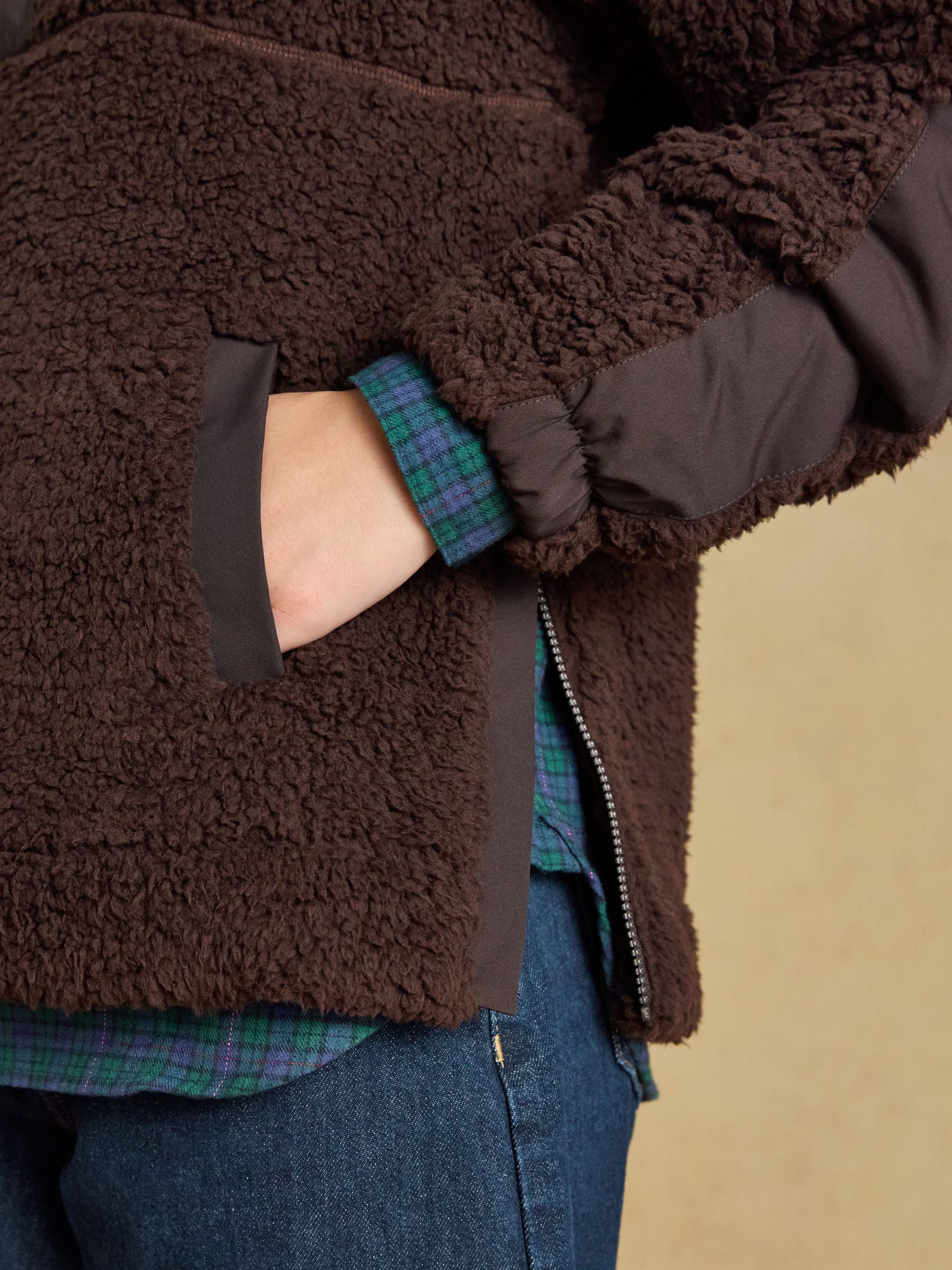Tilly Chocolate Brown Quarter Zip Fleece - Image 5 of 8
