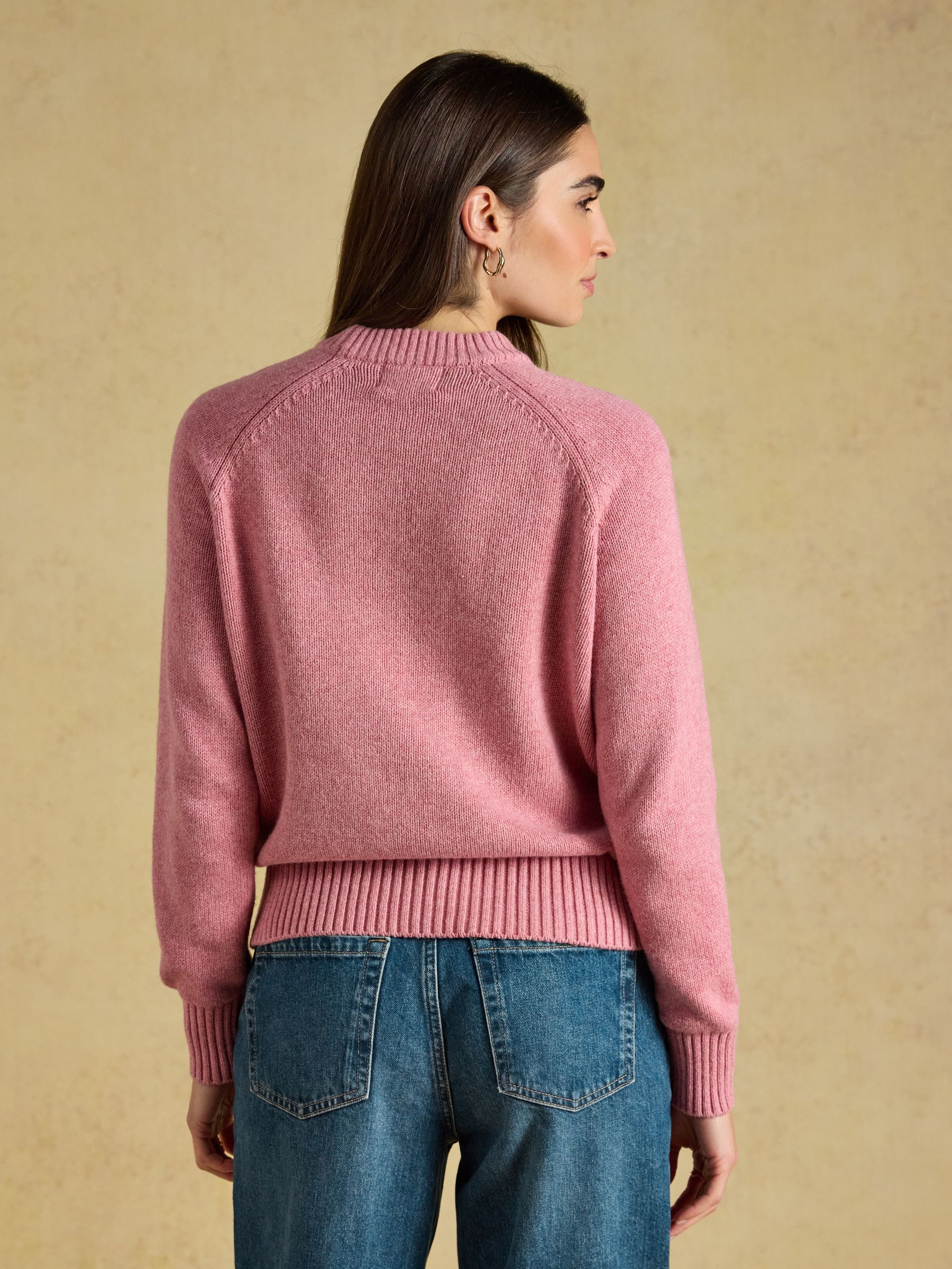 Dashchund Dog Pink Cotton Blend Crew Neck Knitted Jumper - Image 2 of 7