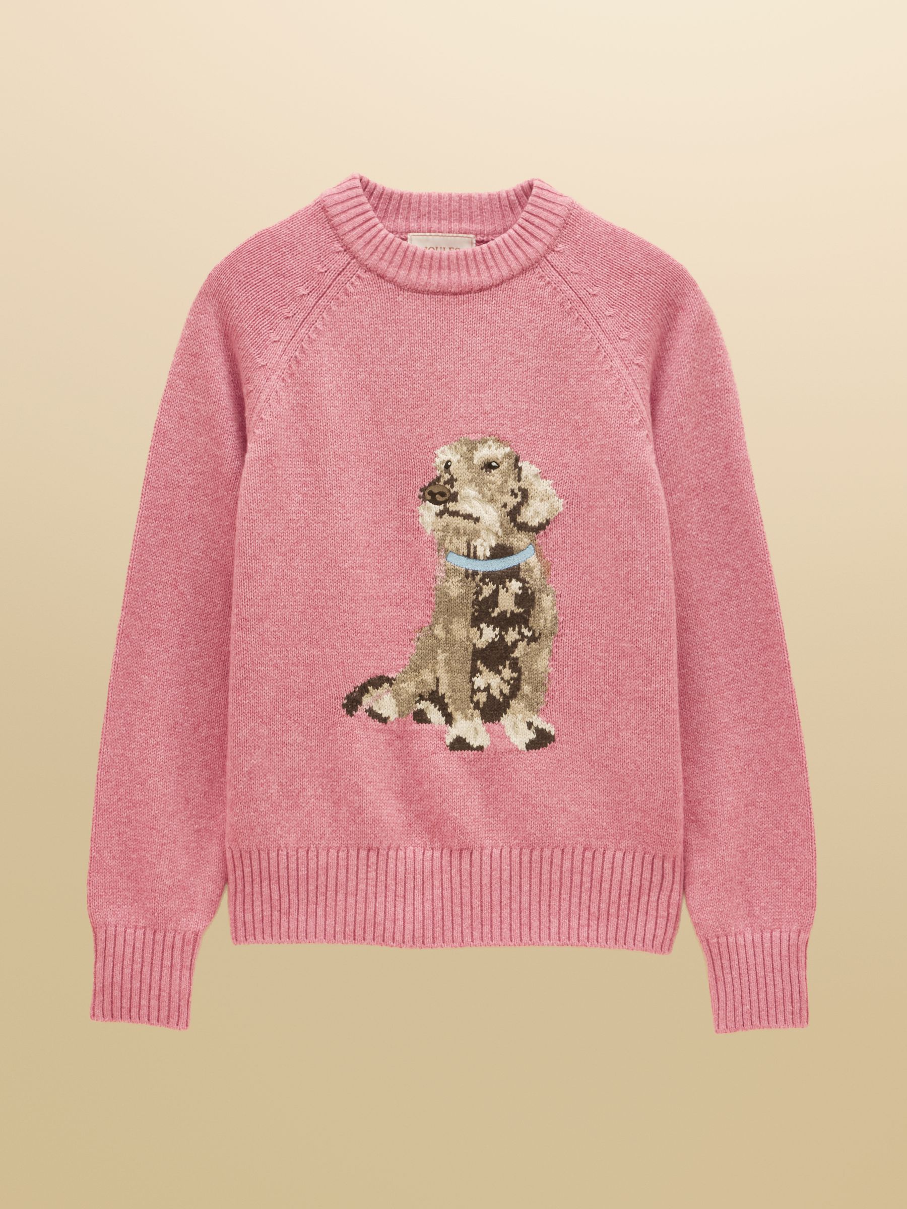 Dashchund Dog Pink Cotton Blend Crew Neck Knitted Jumper - Image 7 of 7