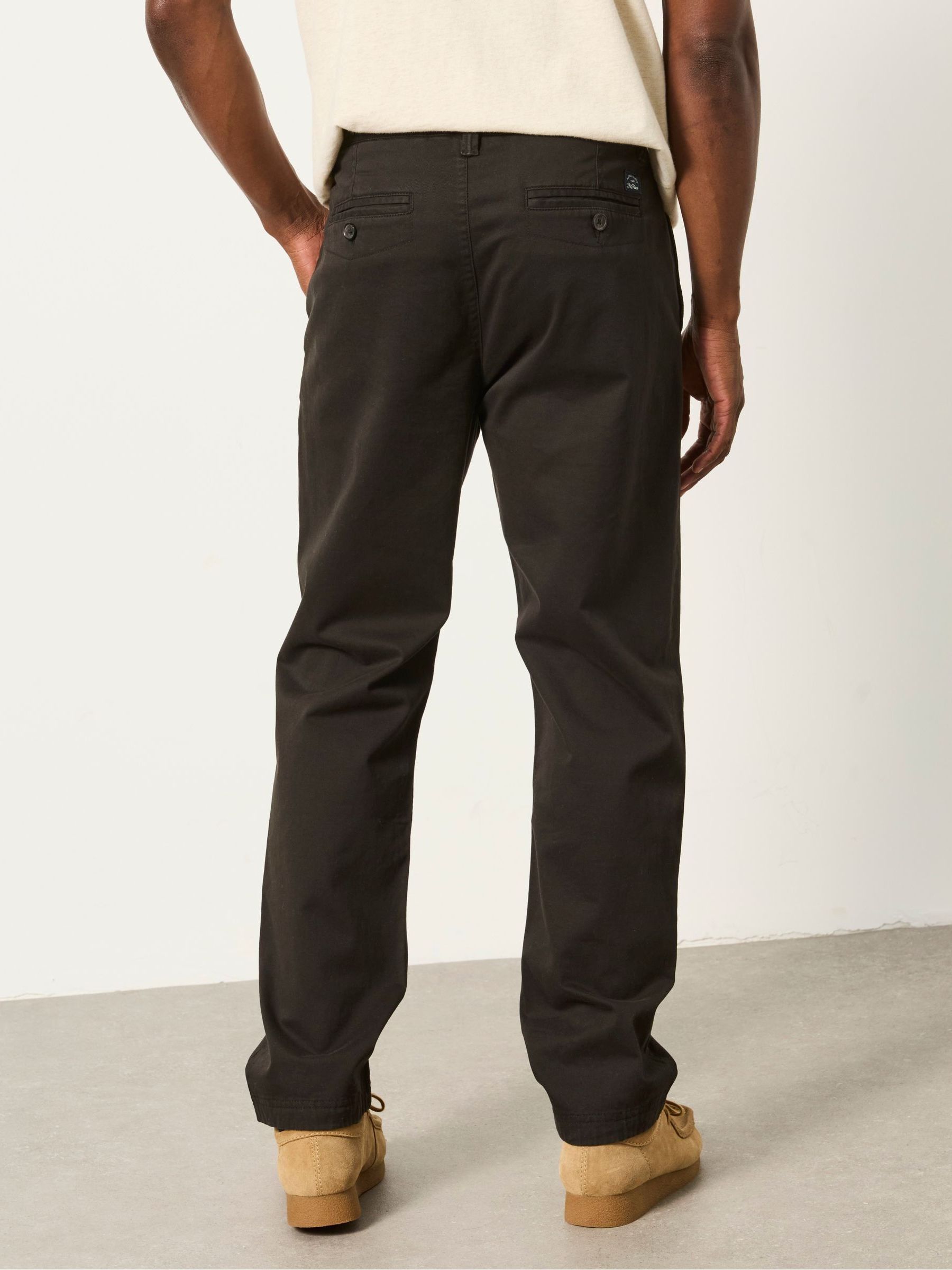 Carbis Black Straight Fit Chinos - Image 2 of 6