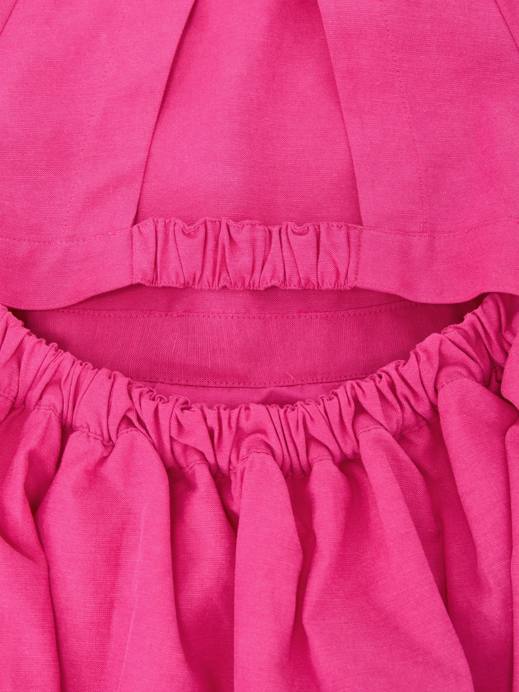 Puff-Sleeve Cut-Out Back Dress in Pink - Image 5 of 5