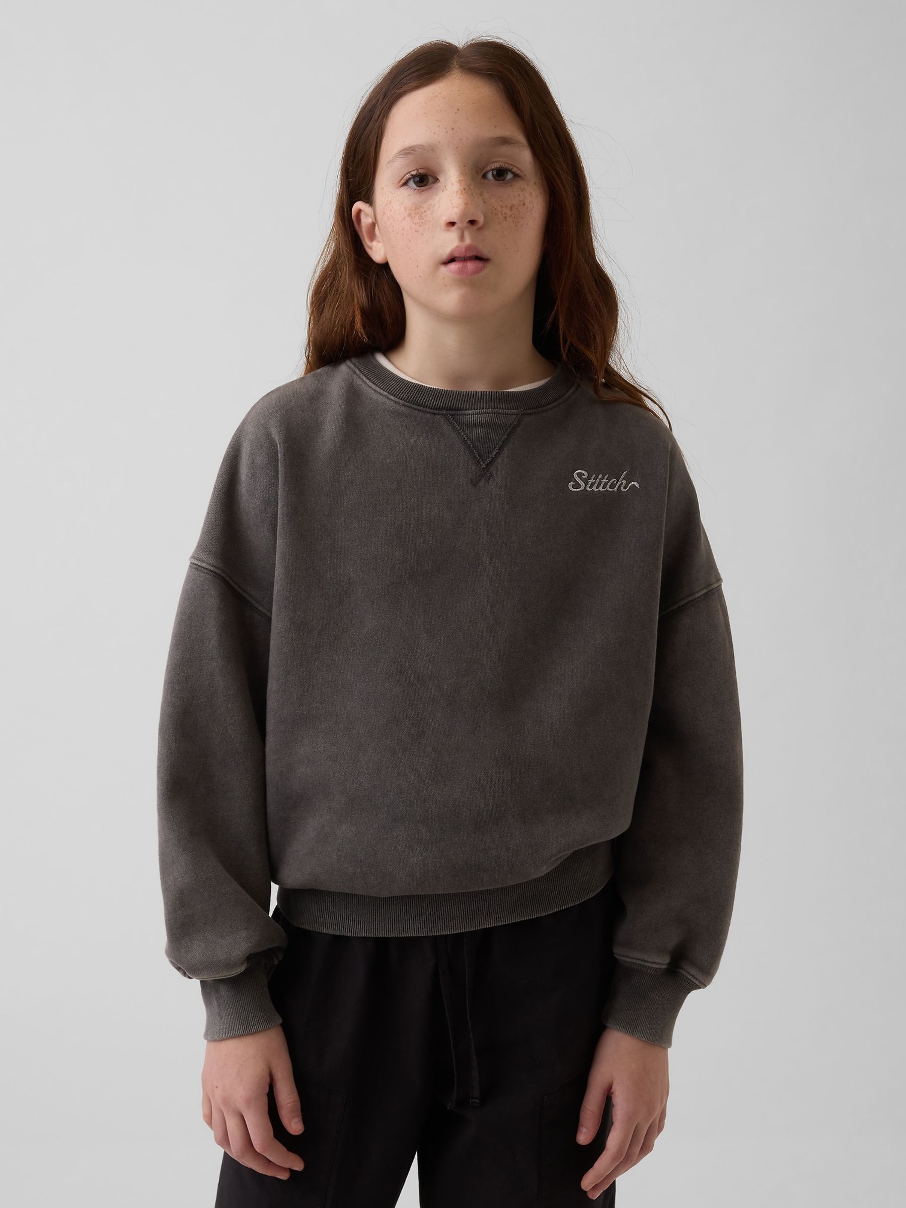 Black Disney VintageSoft Oversized Sweatshirt (4-13yrs) - Image 1 of 5