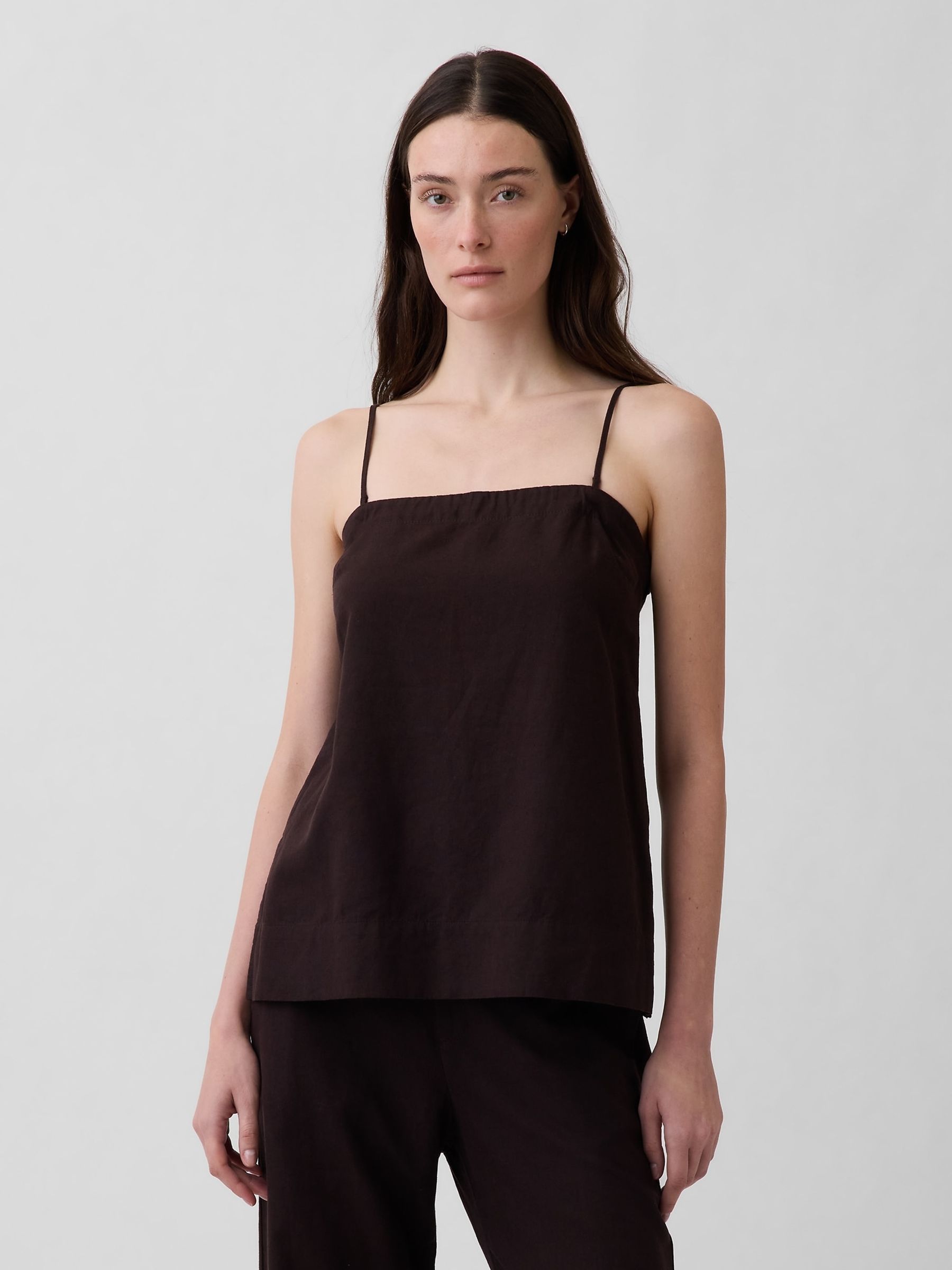Brown Linen-Blend Cami - Image 1 of 4