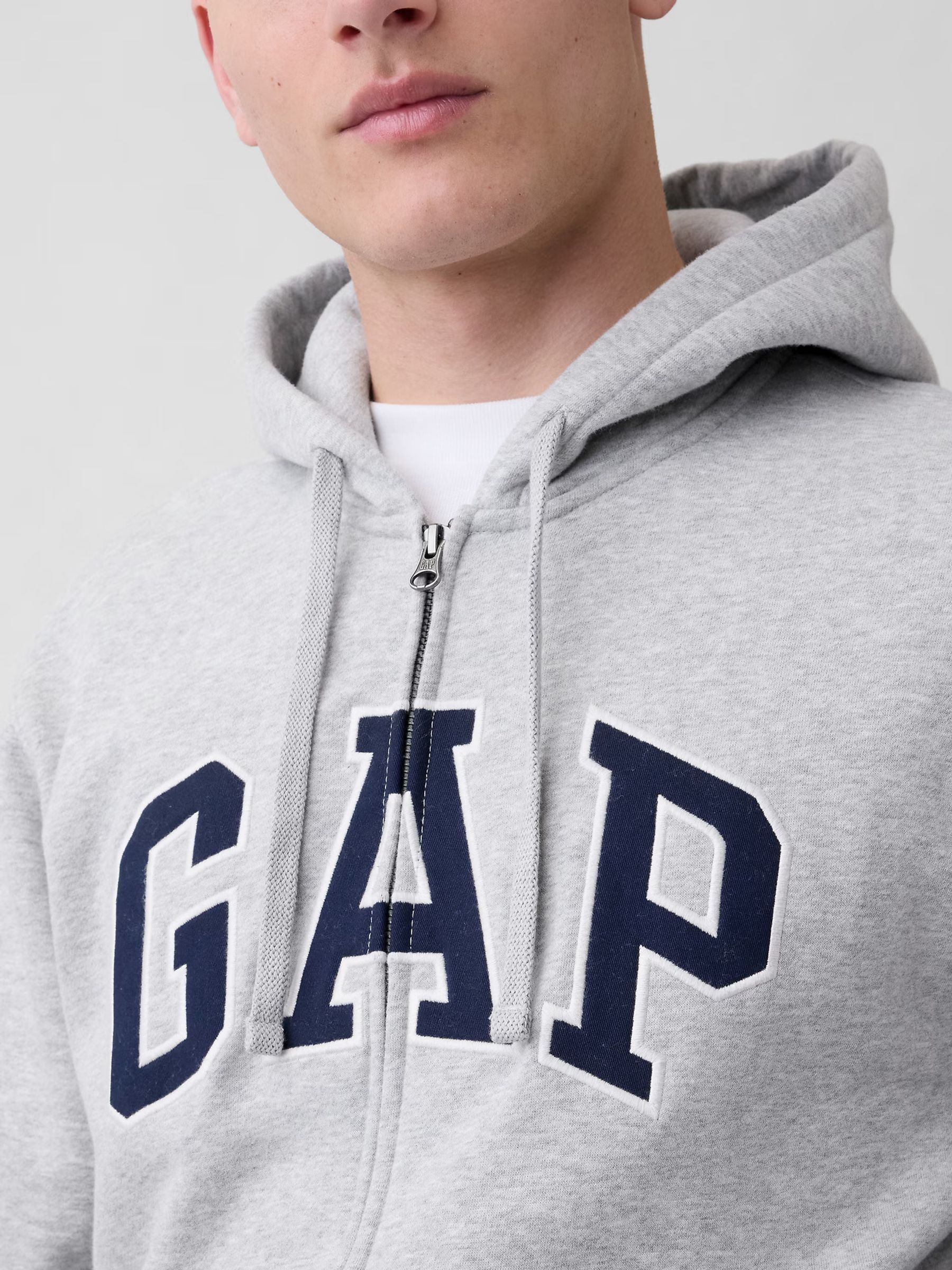 Grey Vintage Soft Arch Logo Zip Hoodie - Image 6 of 7