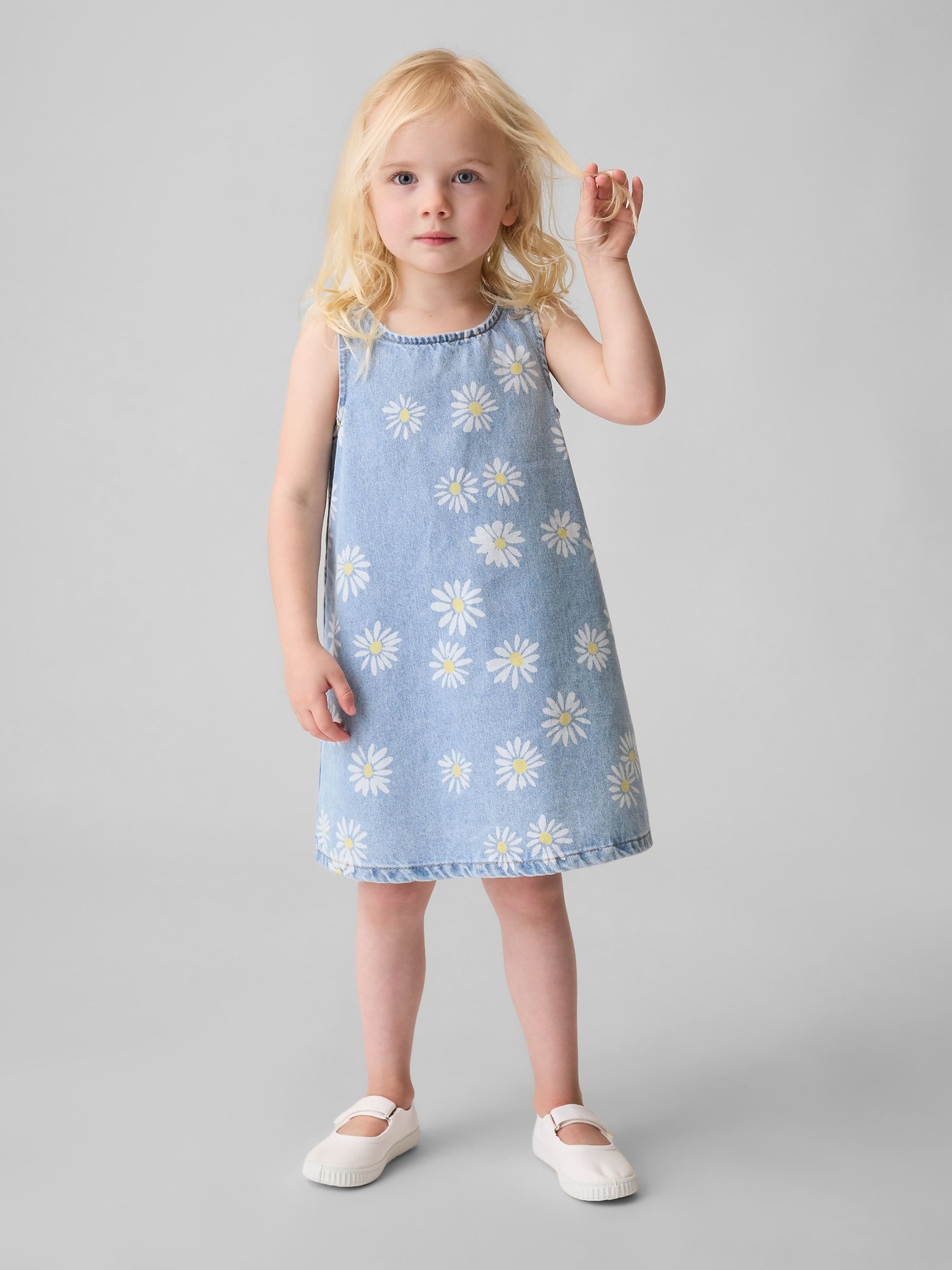 Blue Daisy Denim Dress - Image 1 of 4