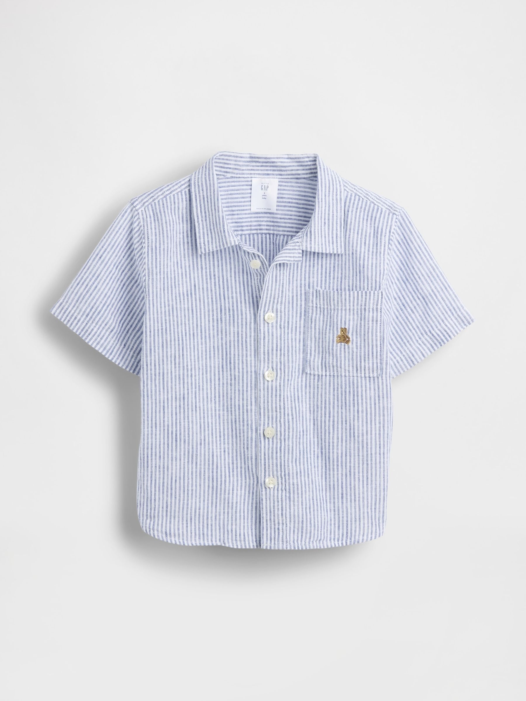 Blue Stripe Linen-Cotton Shirt - Image 2 of 3