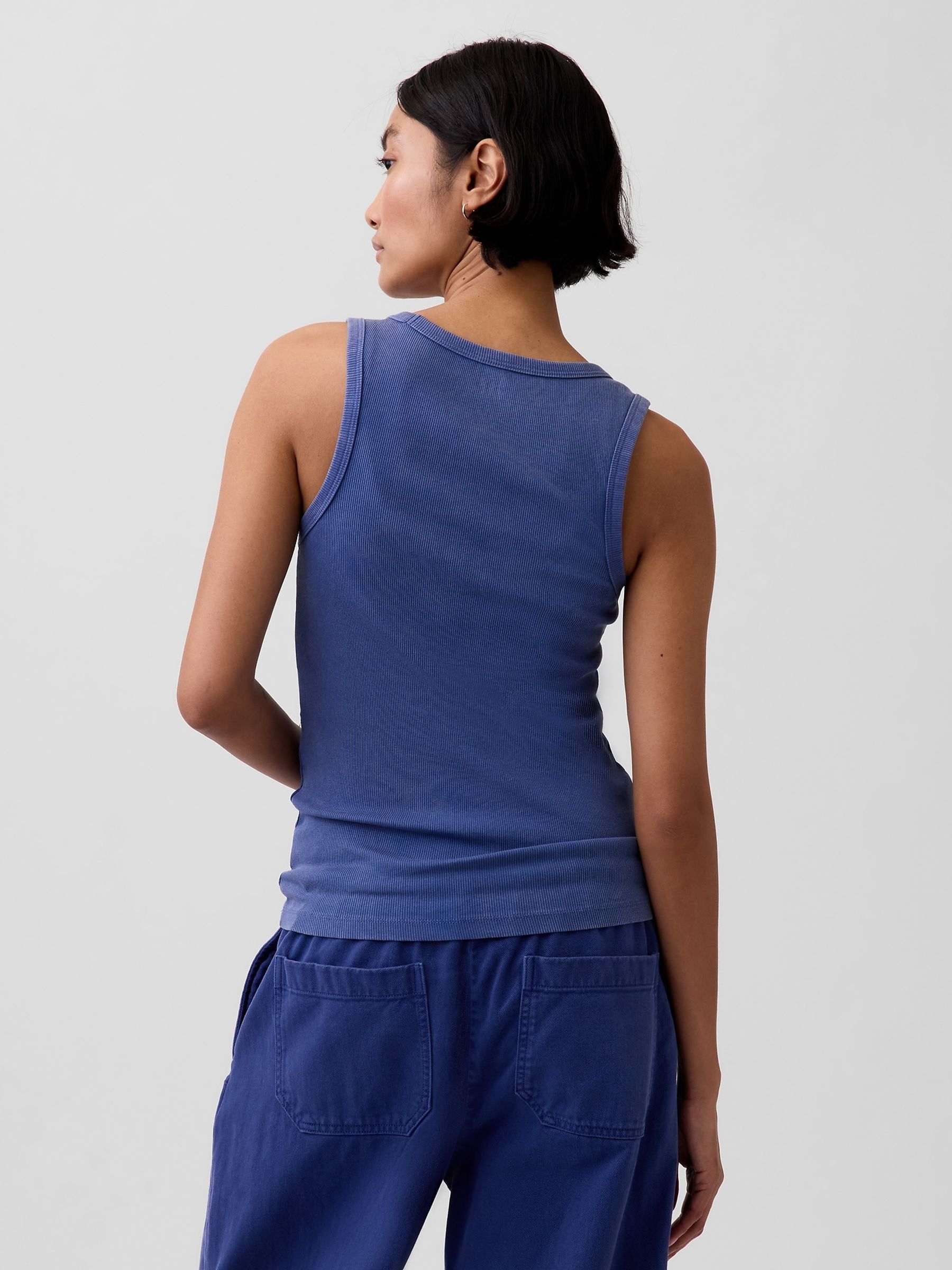 Blue Rib Scoop Vest - Image 2 of 4