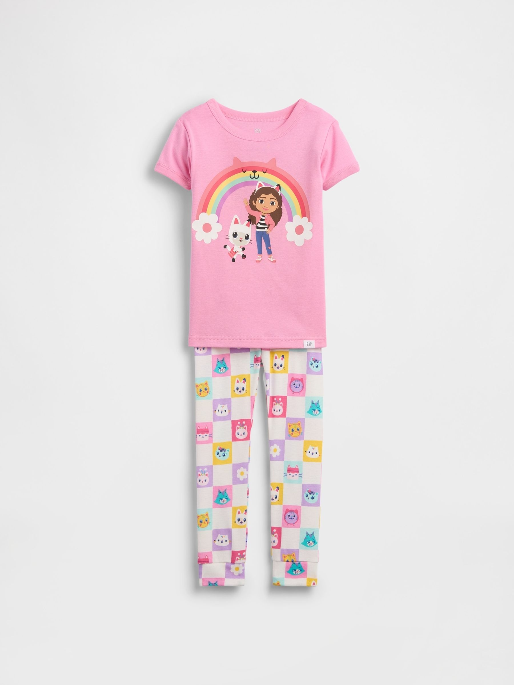 Pink Brushed Cotton Gabby's Dollhouse Pyjamas Set - Image 1 of 2 Pink Brushed Cotton Gabby's Dollhouse Pyjamas Set - Image 1 of 2