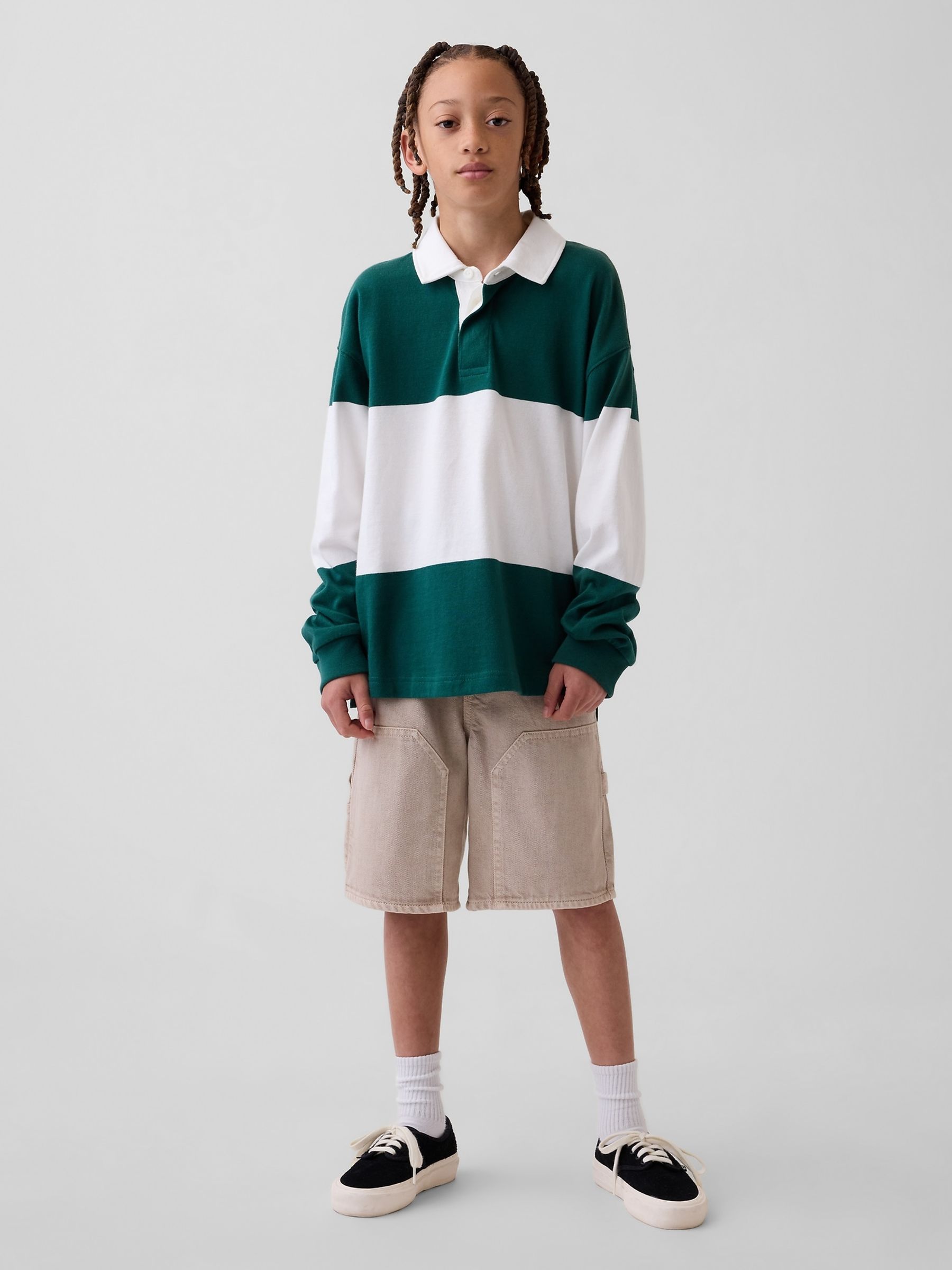 Beige 90s Loose Easy Denim Carpenter Shorts - Image 1 of 1