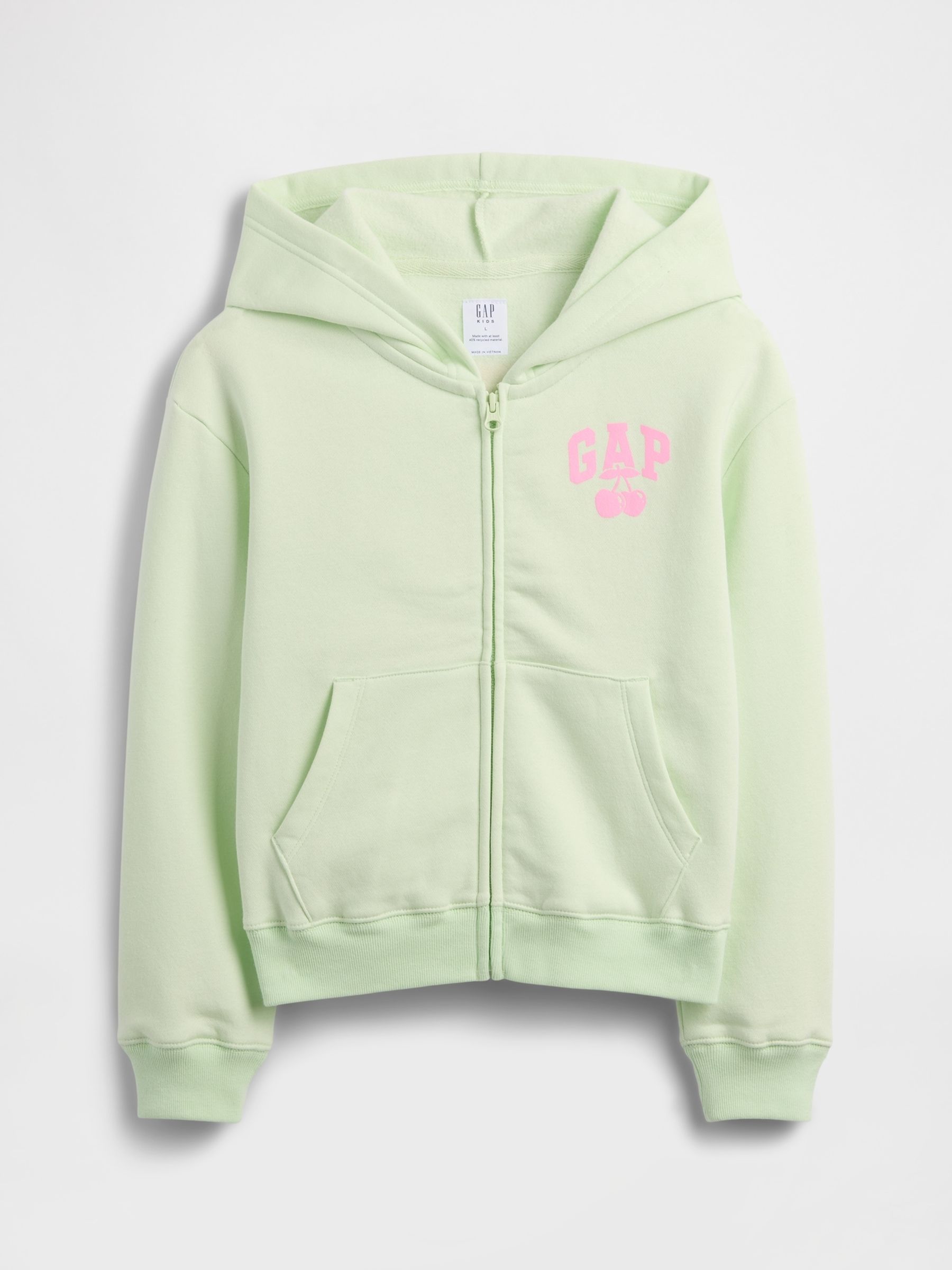 Green Relaxed Logo Zip Hoodie - Image 1 of 3