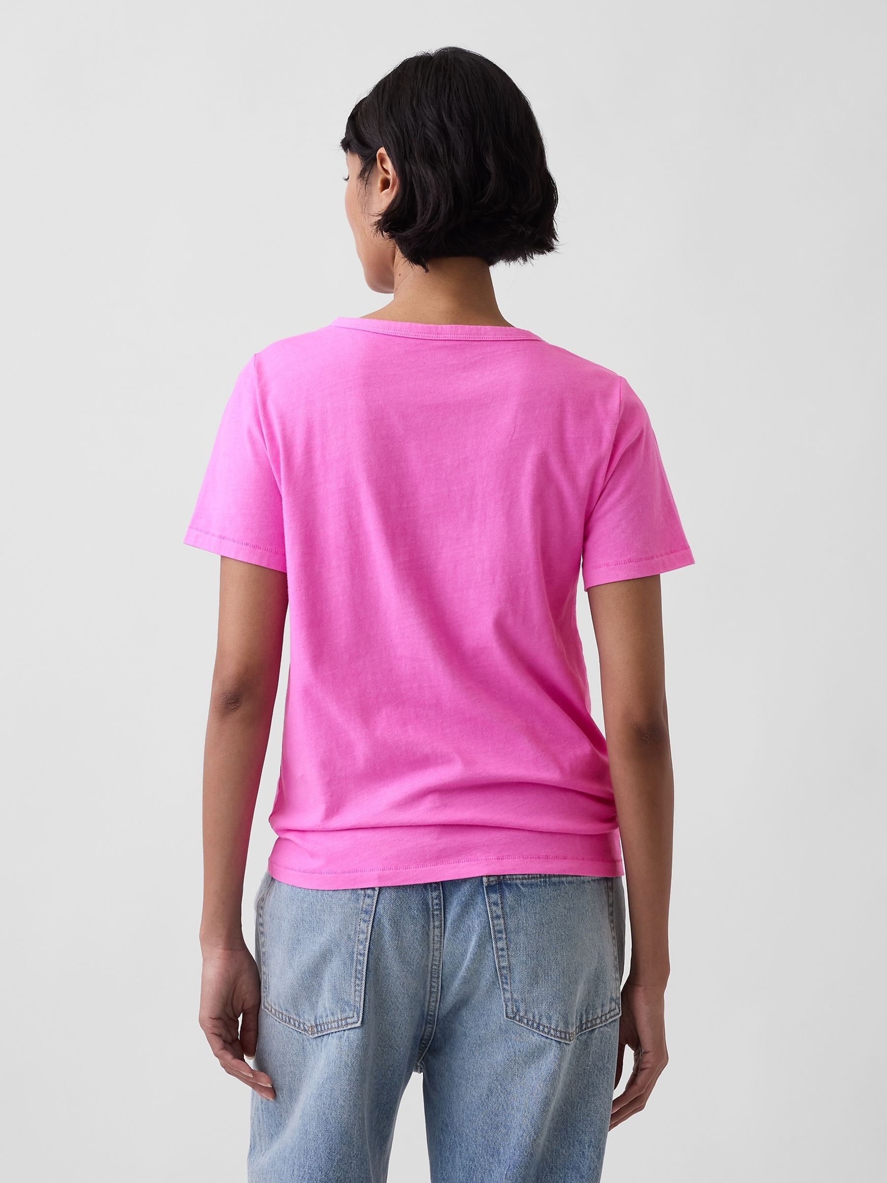 Pink Vintage Soft V-Neck T-Shirt - Image 2 of 4