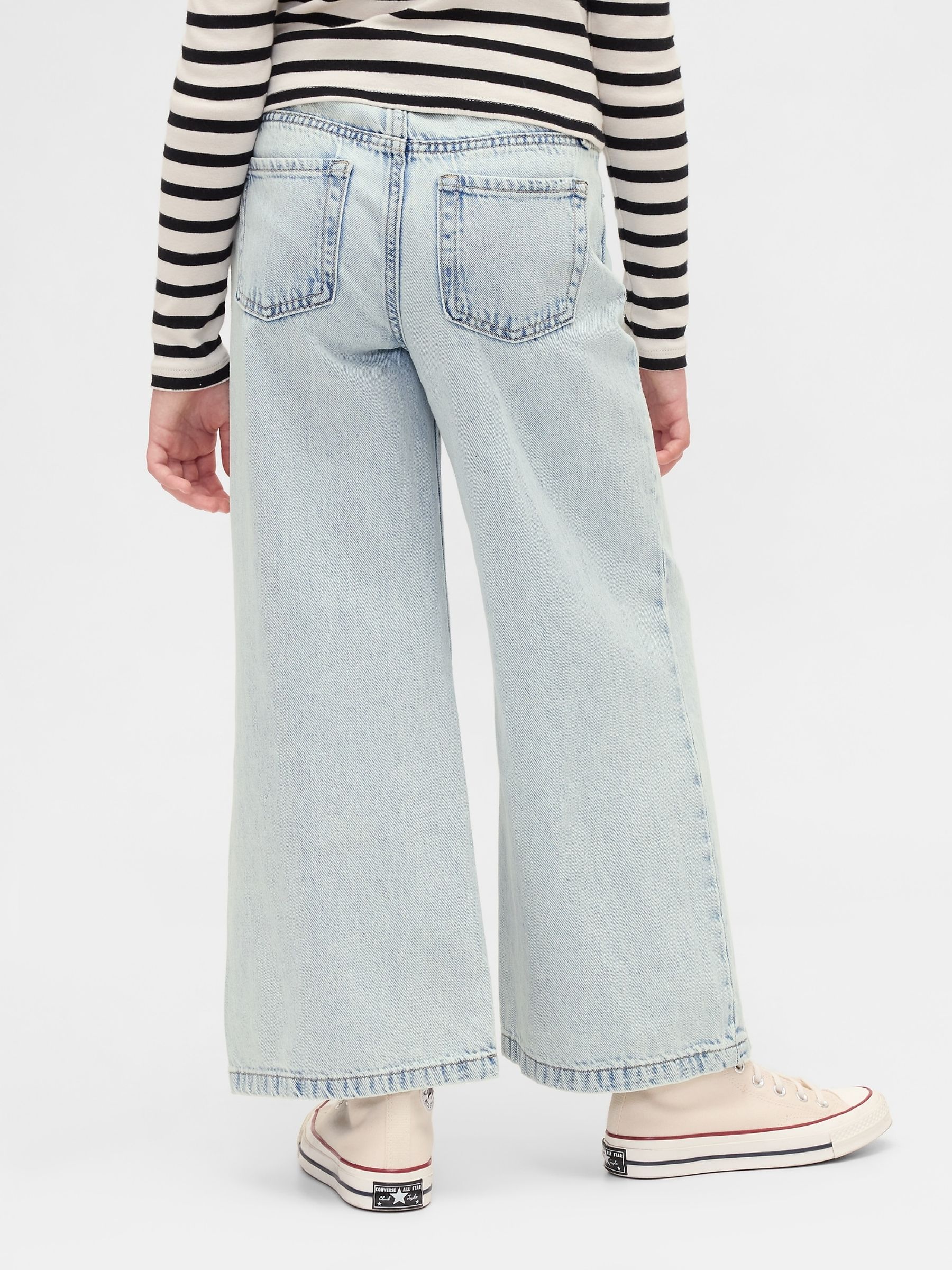 Light Wash High Waisted Stride Wide-Leg Ankle Jeans - Image 2 of 4