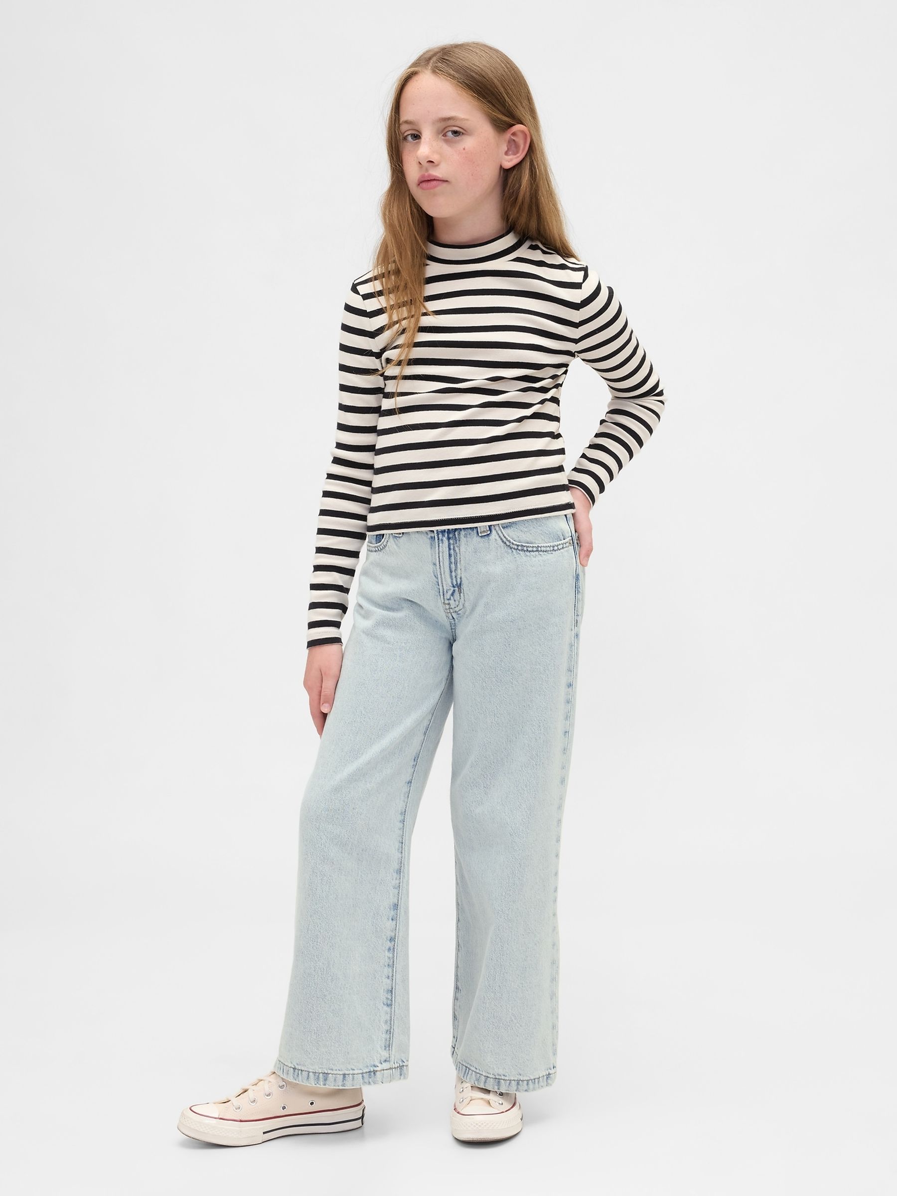 Light Wash High Waisted Stride Wide-Leg Ankle Jeans - Image 3 of 4