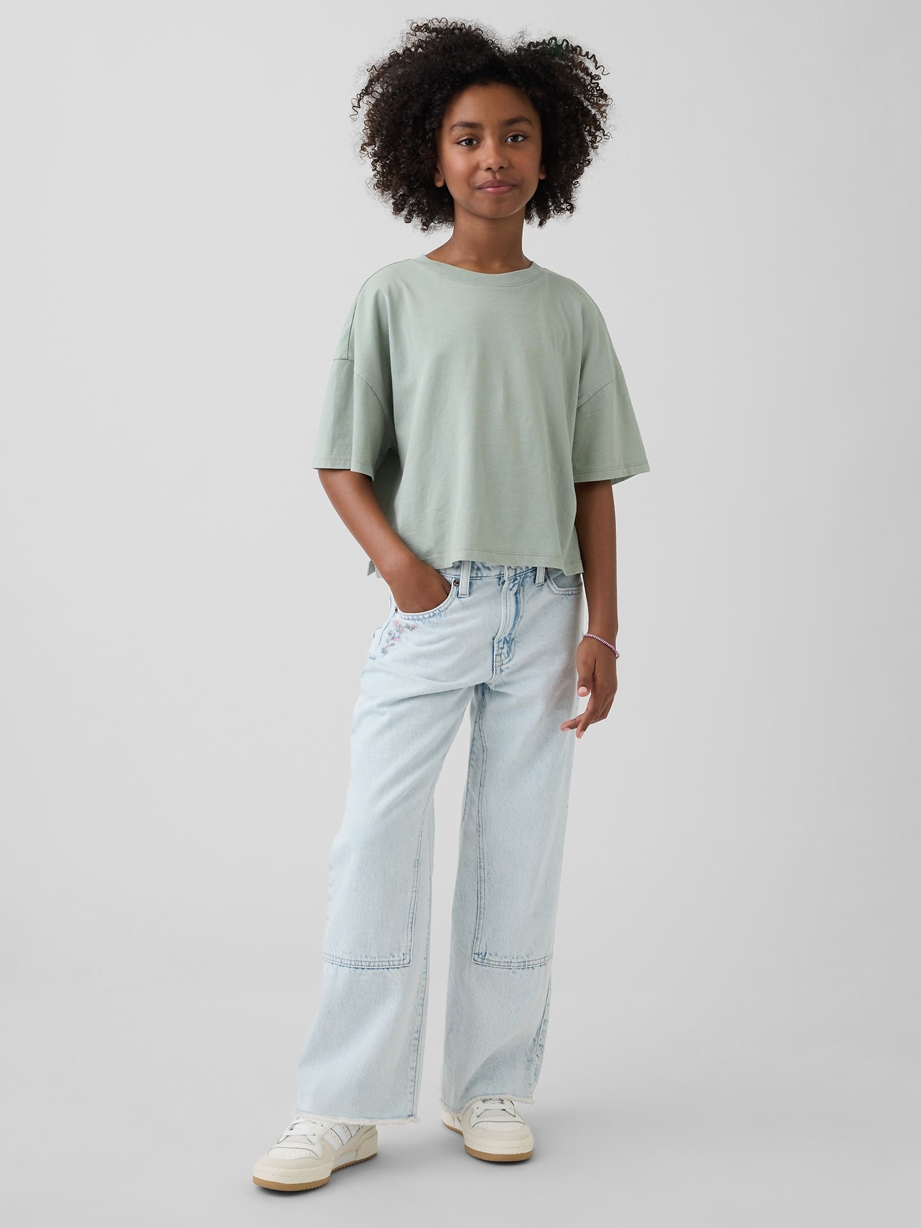 Light Wash Low Rise Stride Wide-Leg Jeans - Image 3 of 6