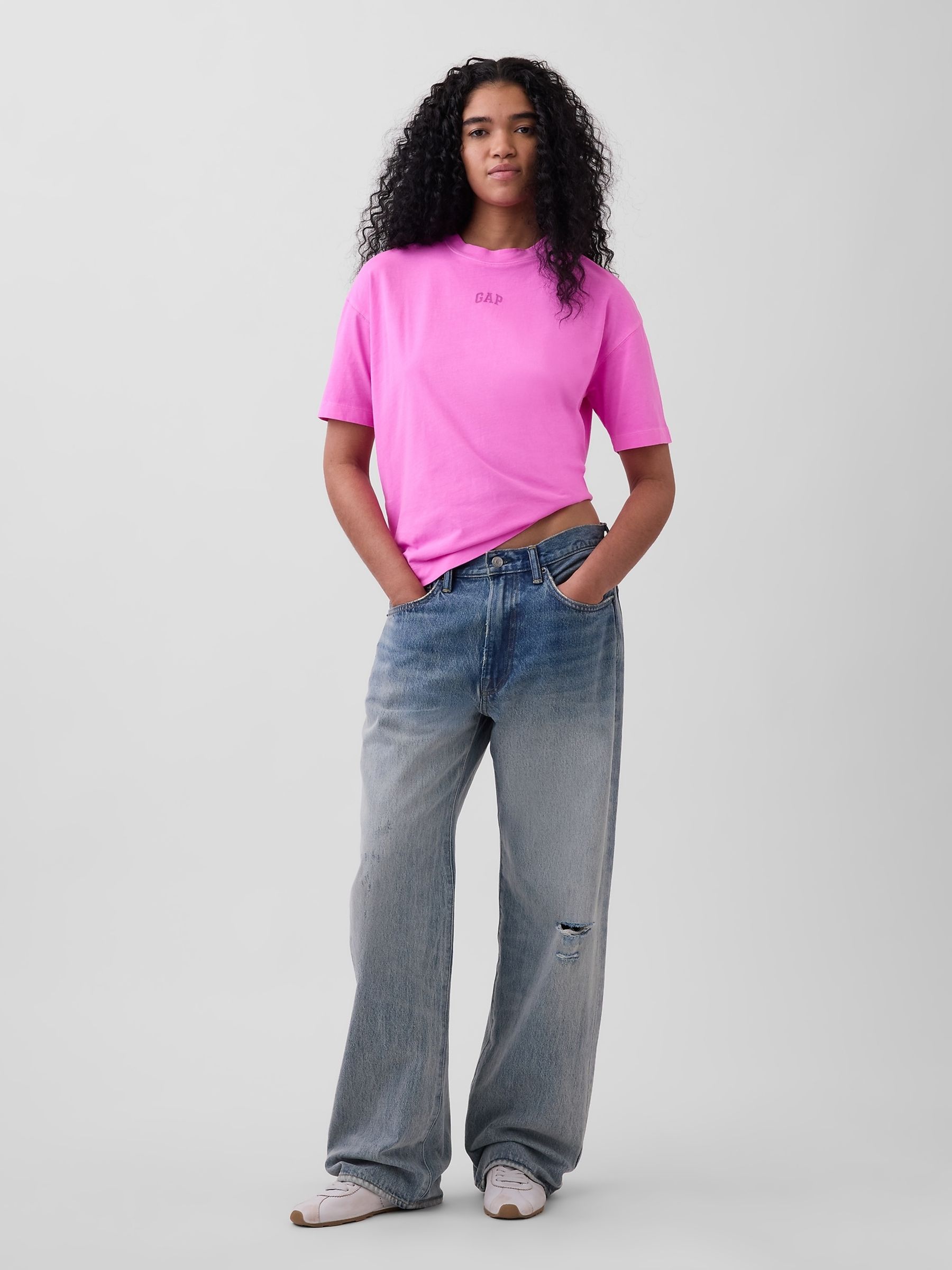 Pink Vintage Soft Athletic Logo Longline T-Shirt - Image 3 of 5