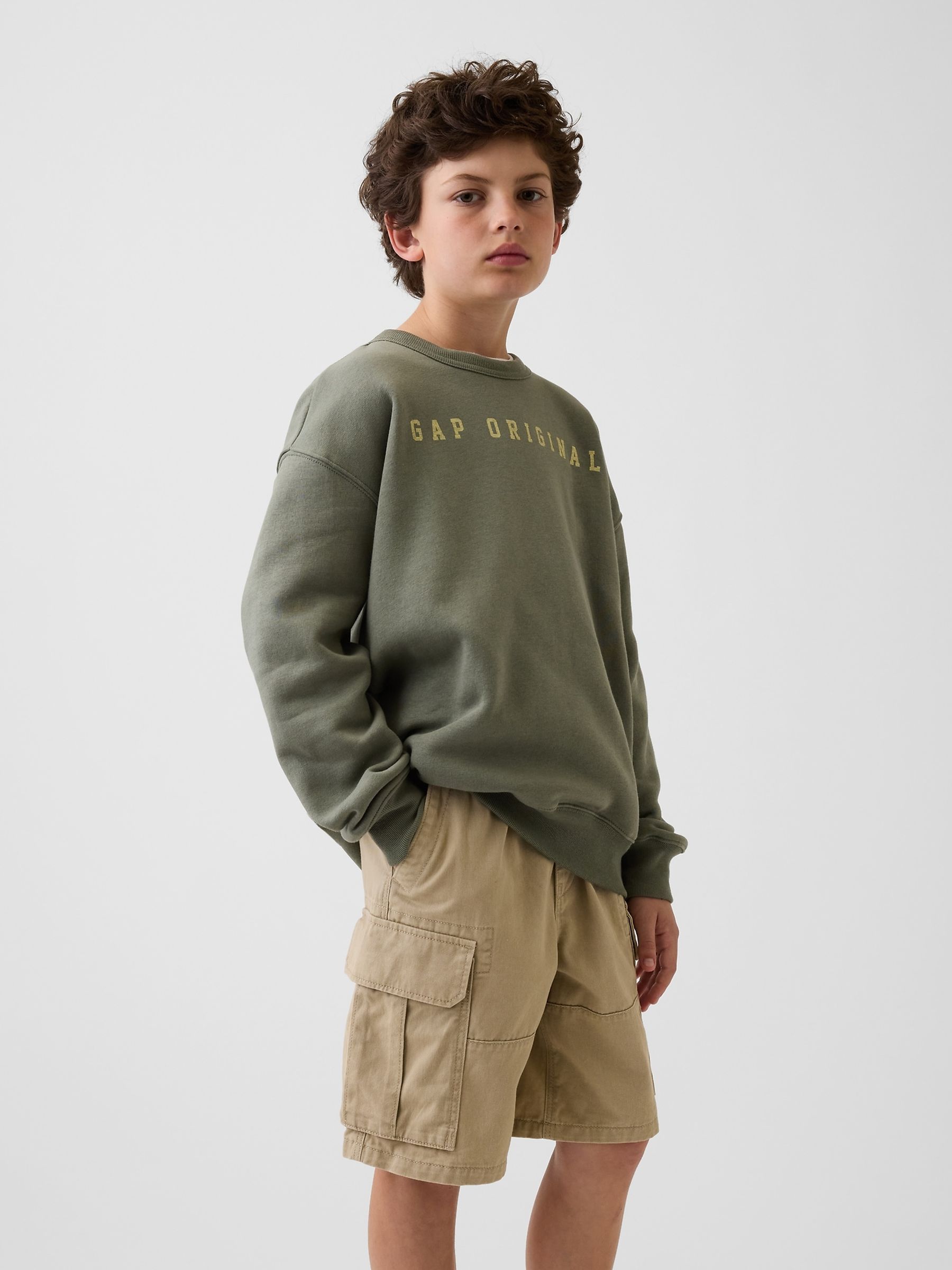 Green Relaxed Graphic Sweatshirt - Image 1 of 5