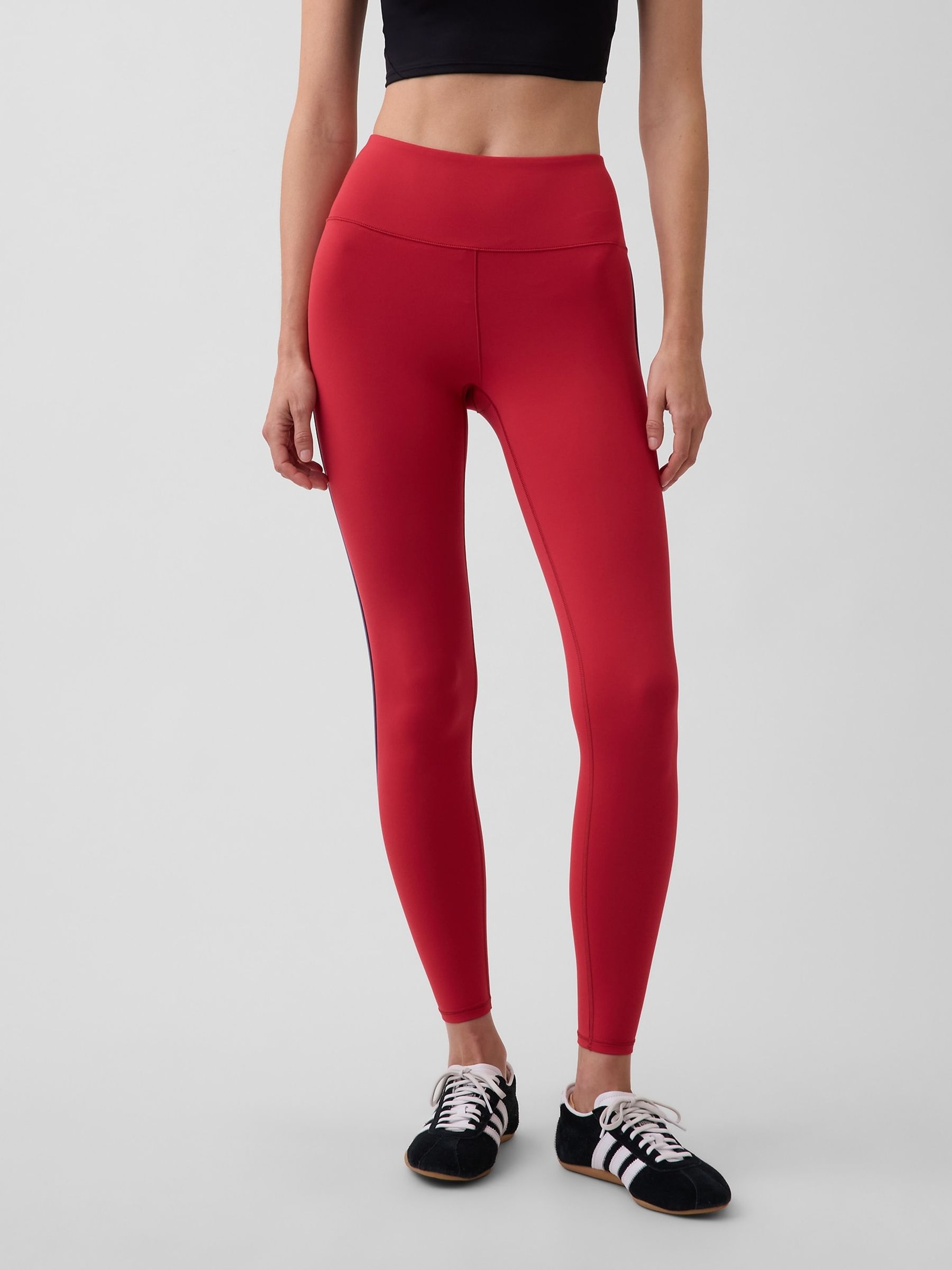 Red Smooth High Waisted Leggings - Image 1 of 6