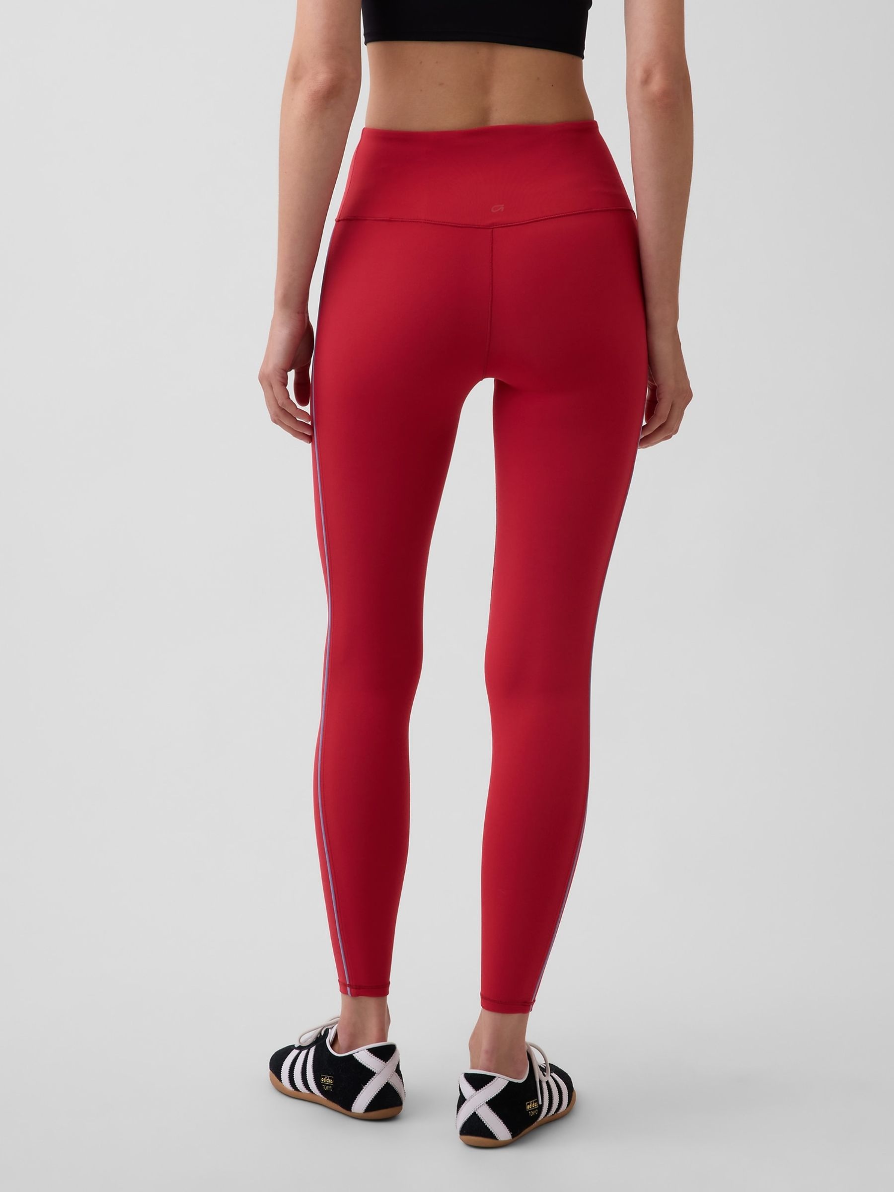 Red Smooth High Waisted Leggings - Image 2 of 6