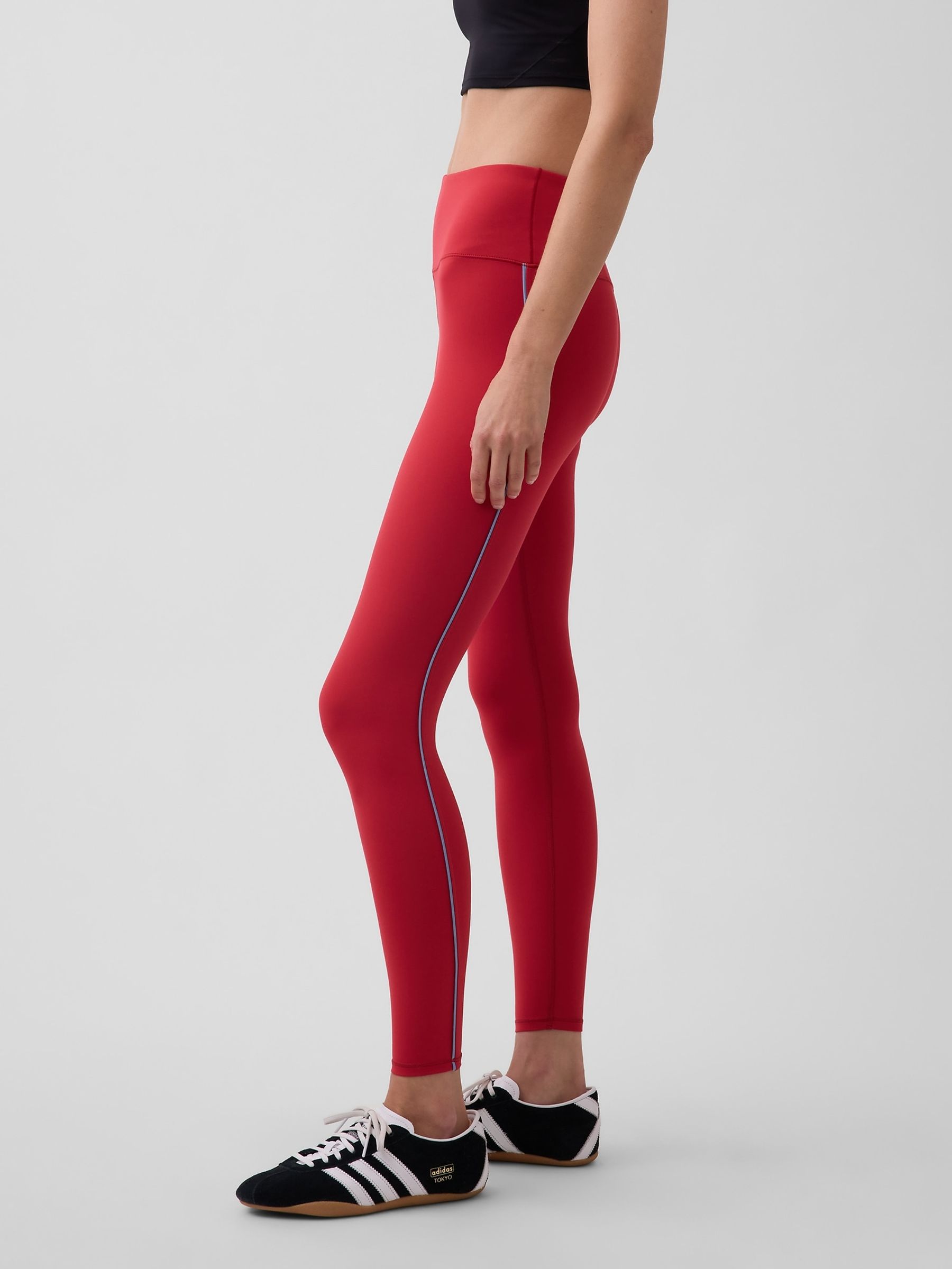 Red Smooth High Waisted Leggings - Image 3 of 6