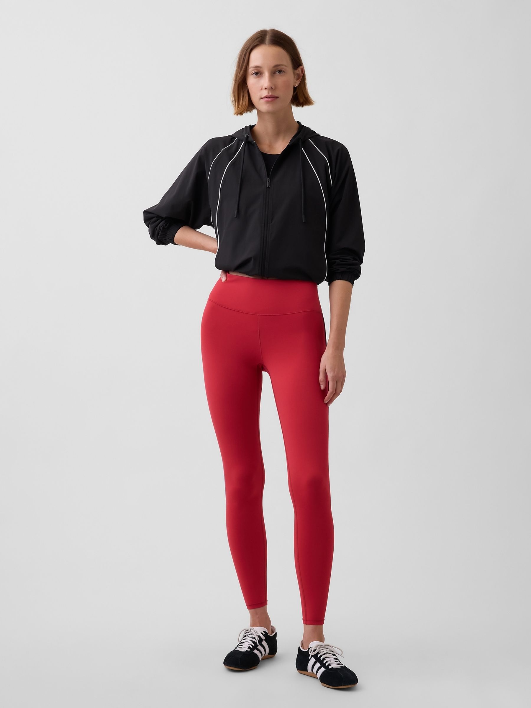 Red Smooth High Waisted Leggings - Image 4 of 6