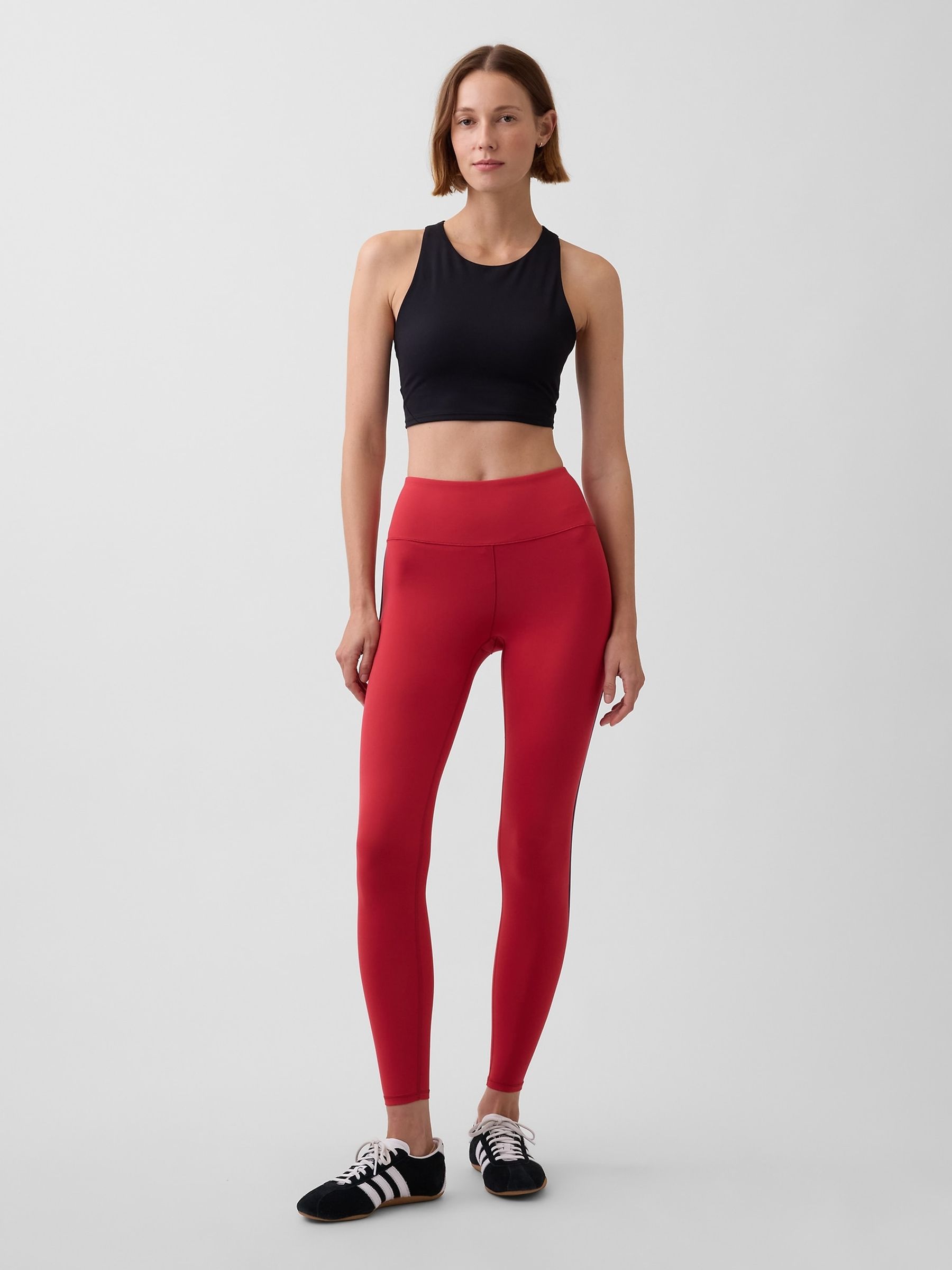 Red Smooth High Waisted Leggings - Image 5 of 6