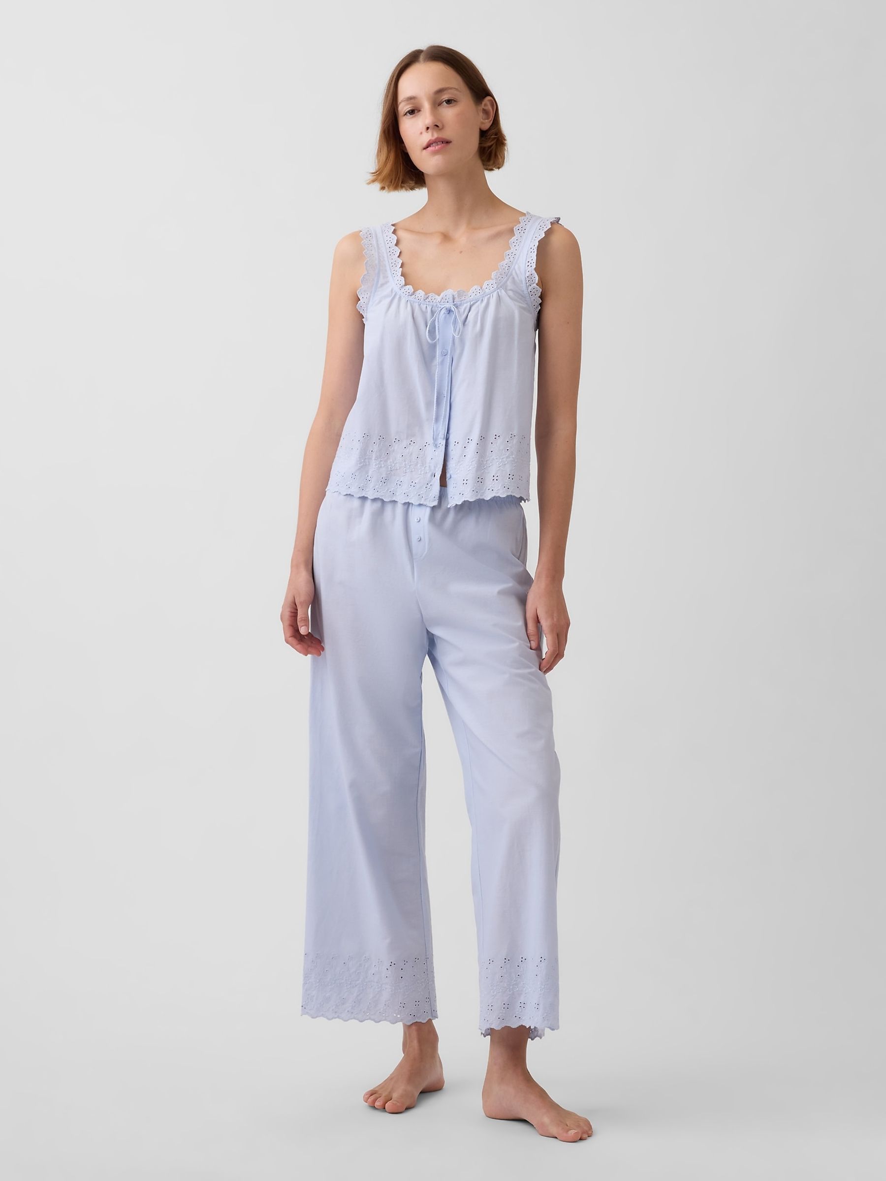 Blue Embroidered Pyjama Vest - Image 3 of 3