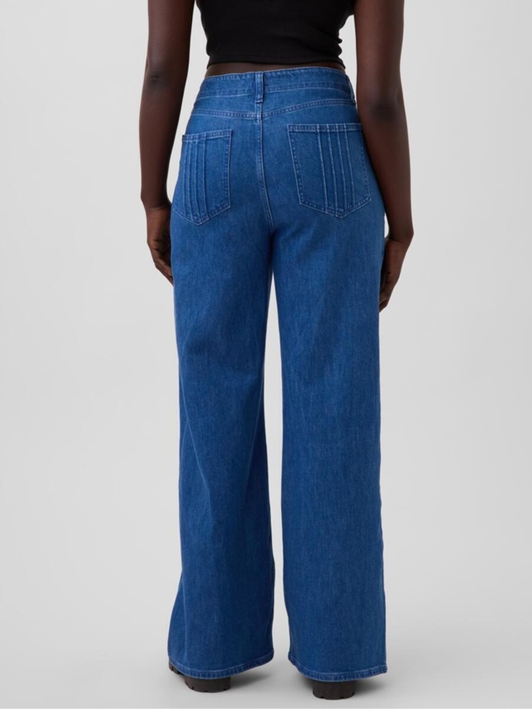 Gap x Harlem's Fashion Row Blue Extra Baggy Floral button Jeans - Image 2 of 8