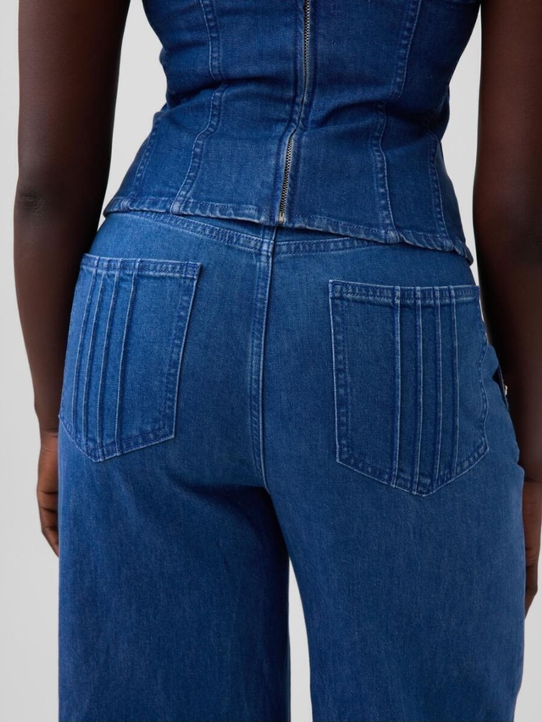 Gap x Harlem's Fashion Row Blue Extra Baggy Floral button Jeans - Image 6 of 8