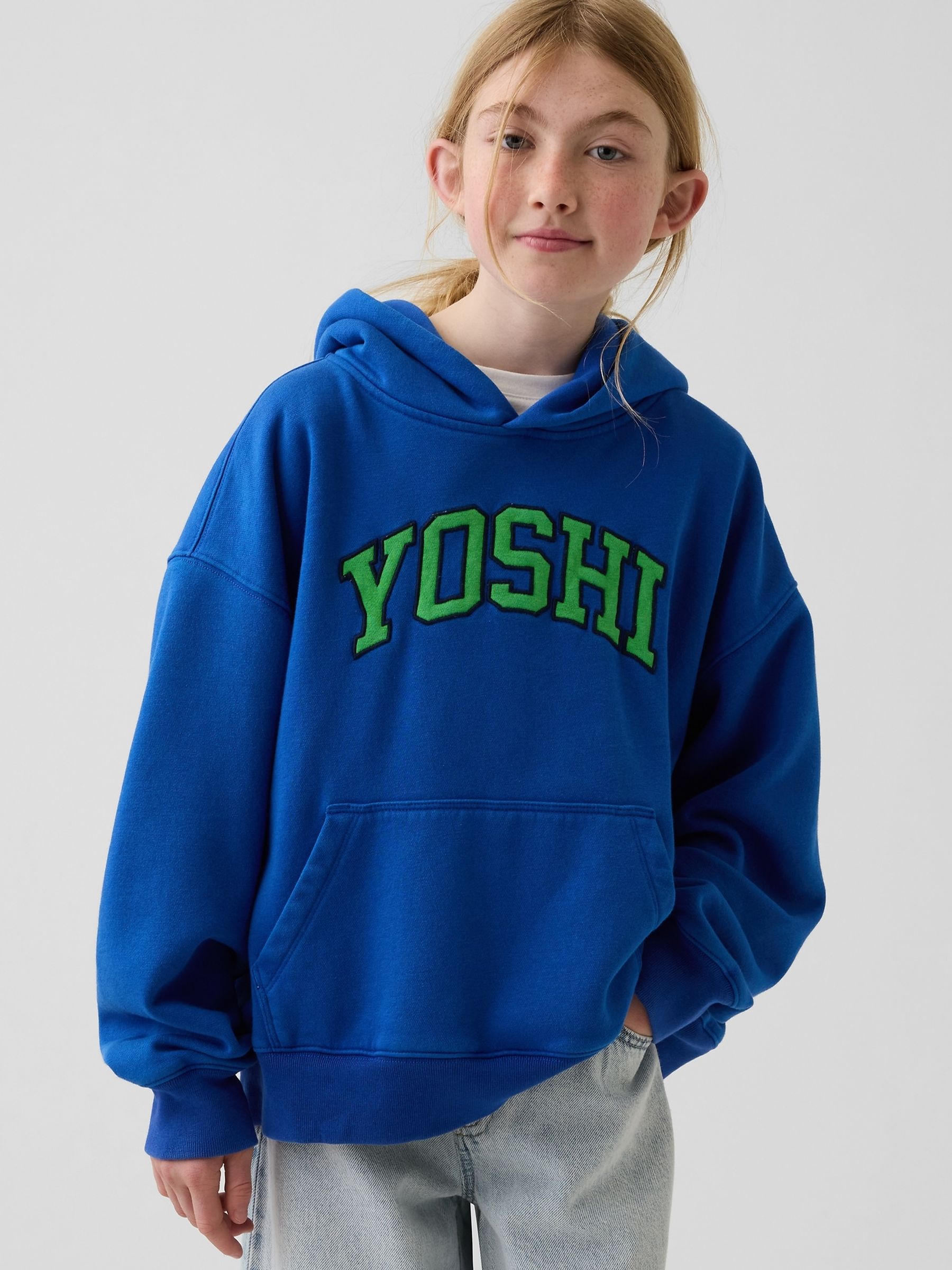 Blue Yoshi Super Mario VintageSoft Relaxed Hoodie - Image 4 of 5