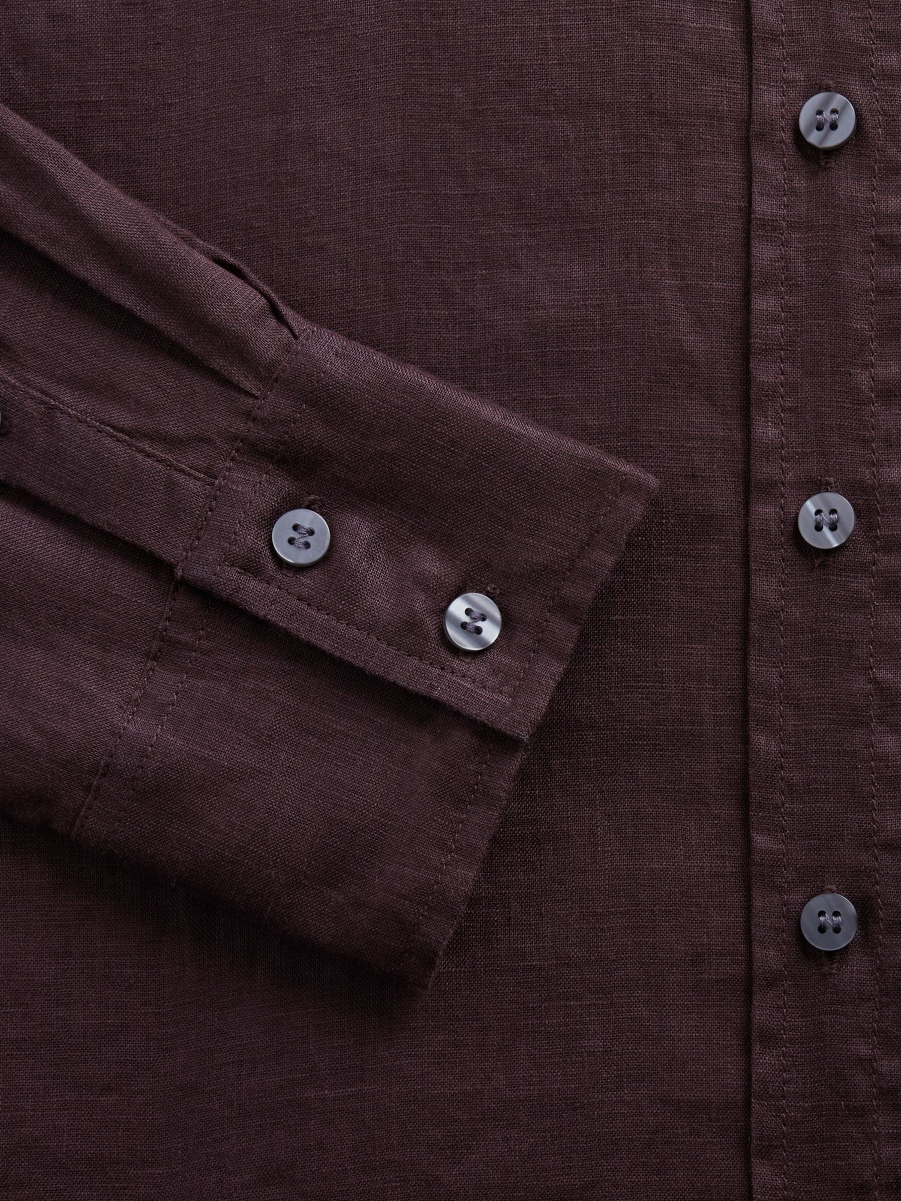 Brown Linen Oversized Shirt - Image 4 of 4