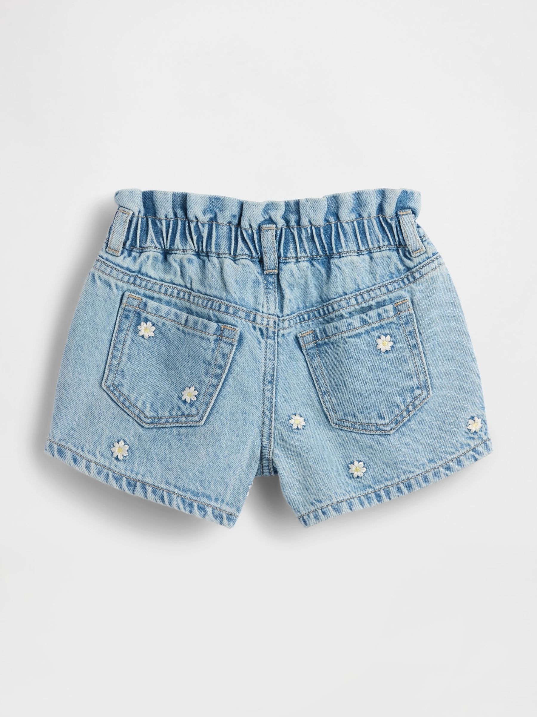 Blue Embroidered Denim Stride Shorts - Image 3 of 4