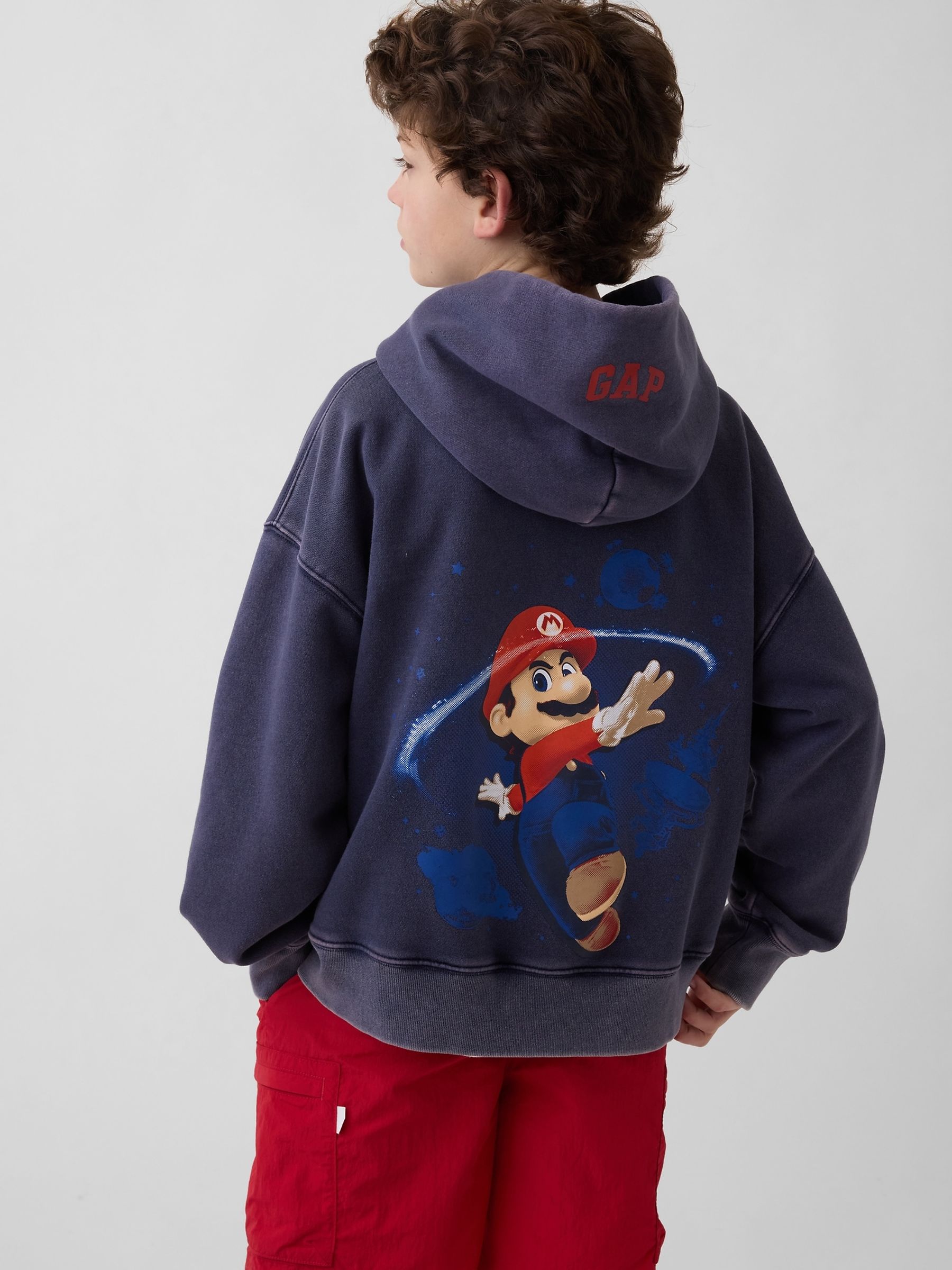 Navy Super Mario VintageSoft Relaxed Hoodie - Image 2 of 5