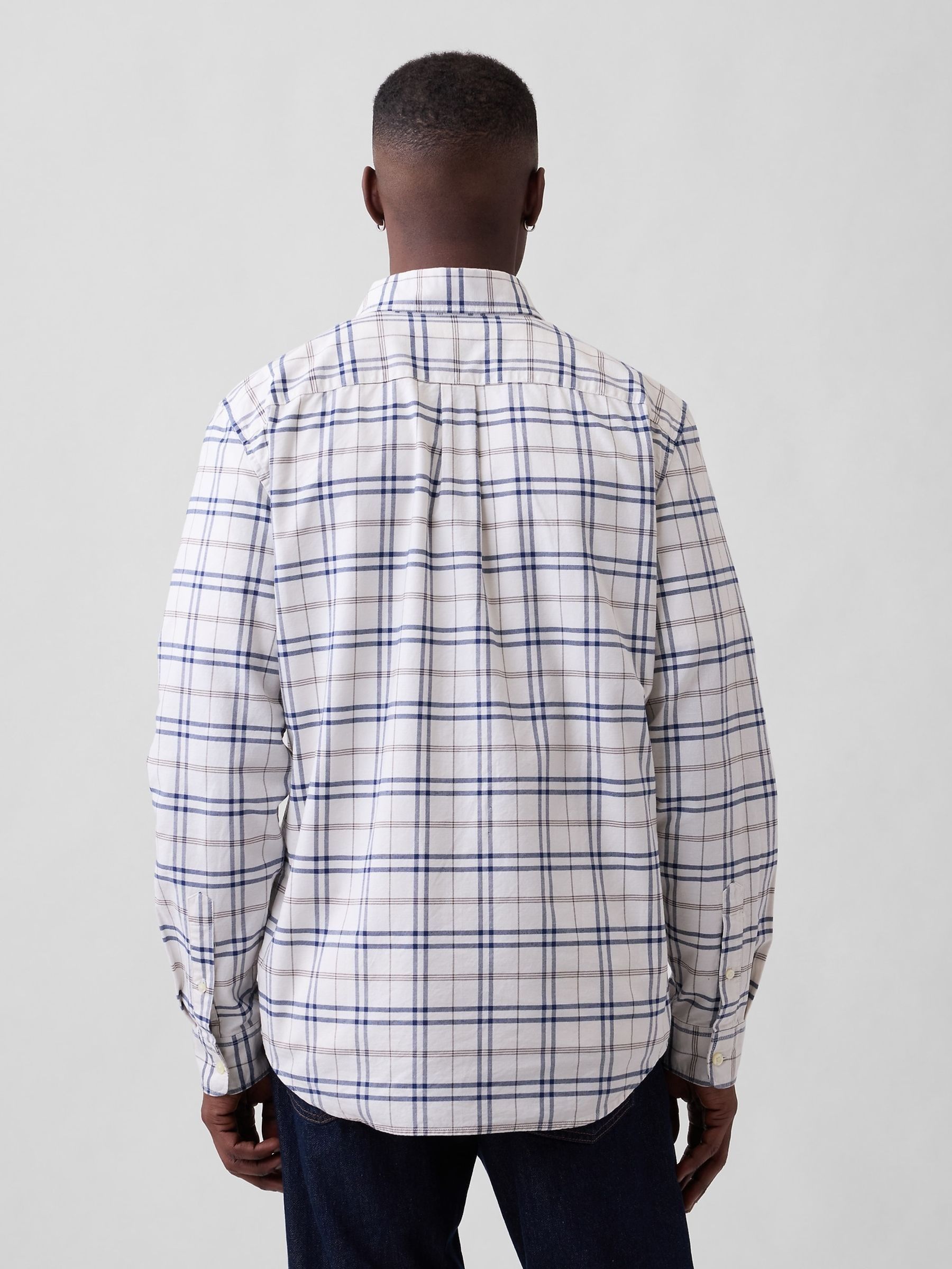 White/Blue Check Oxford Shirt - Image 2 of 5