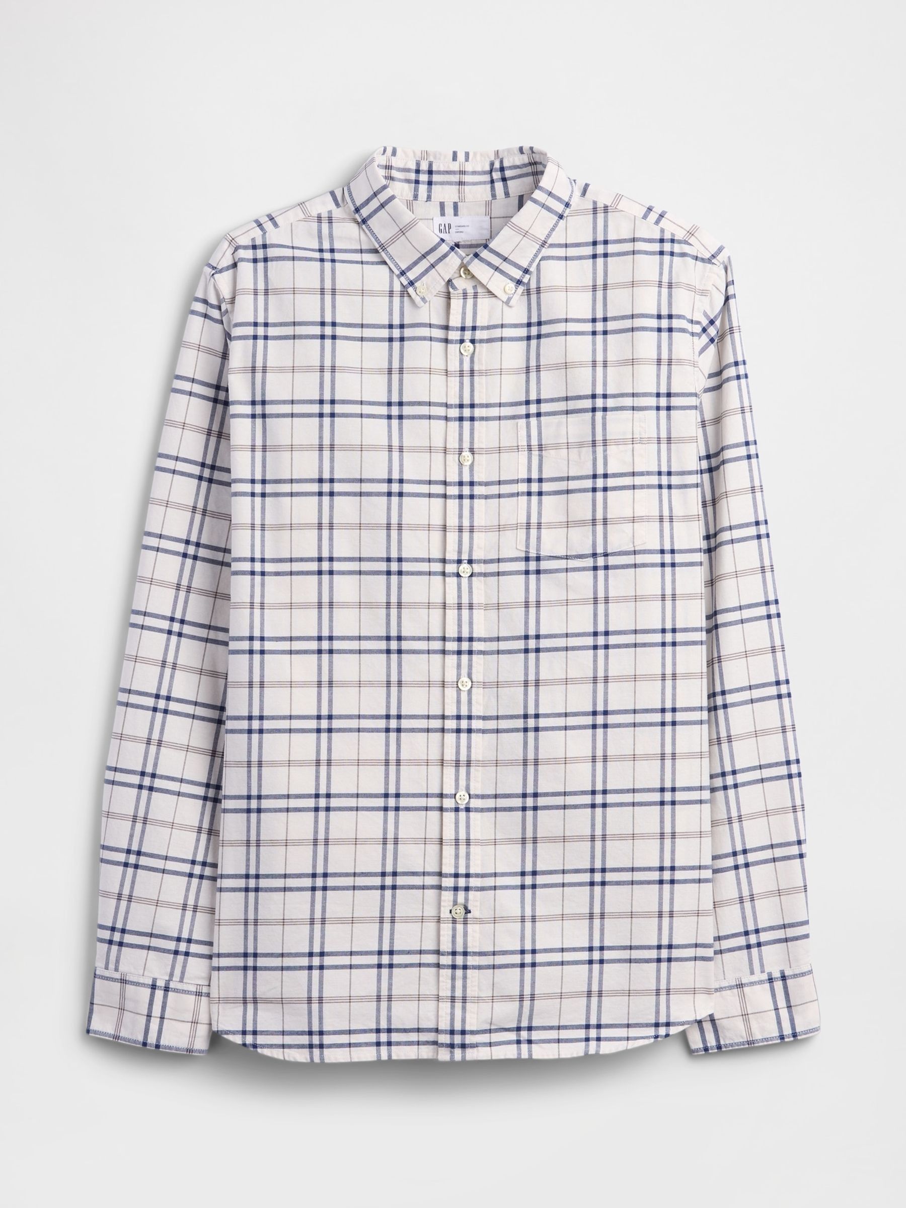 White/Blue Check Oxford Shirt - Image 4 of 5