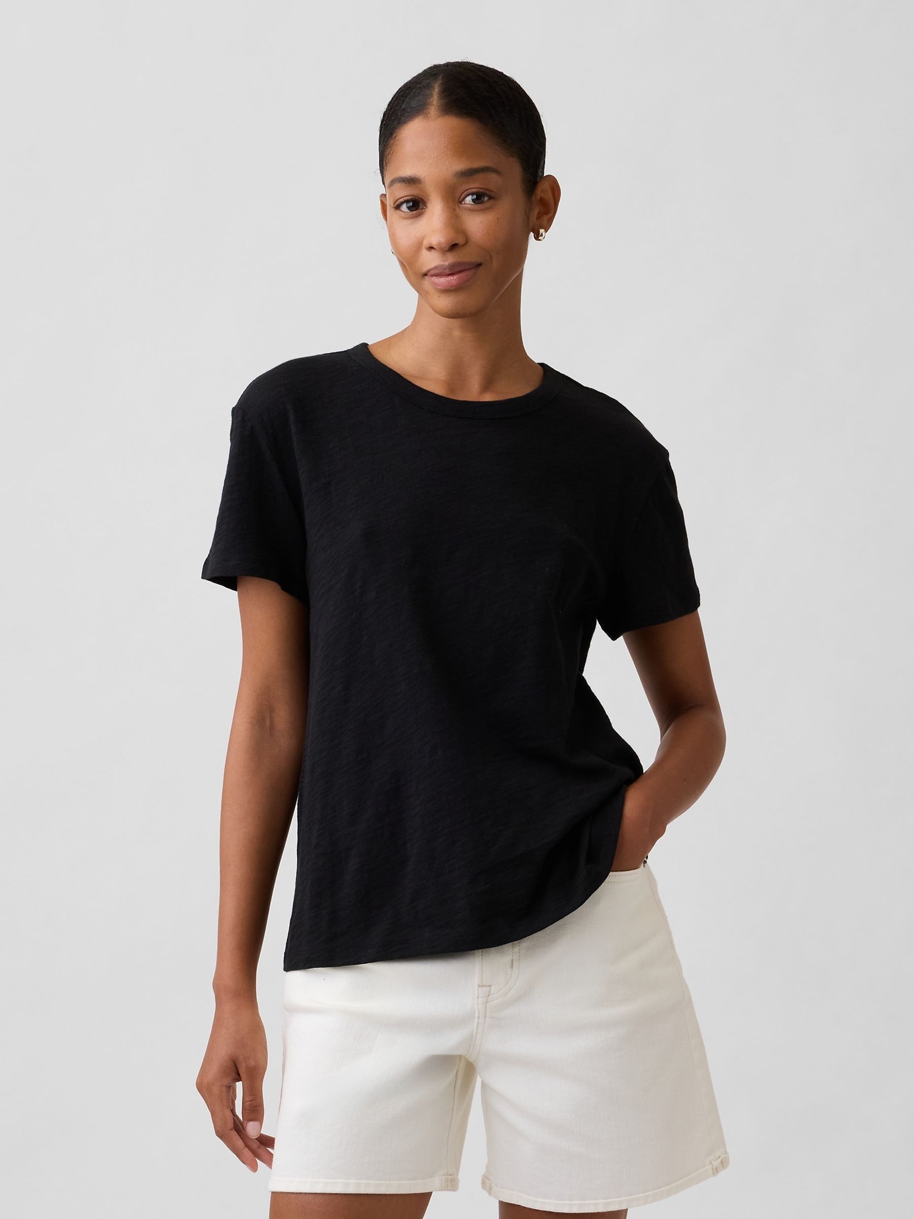 Black ForeverSoft Relaxed Short Sleeve T-Shirt - Image 1 of 5 Black ForeverSoft Relaxed Short Sleeve T-Shirt - Image 1 of 5