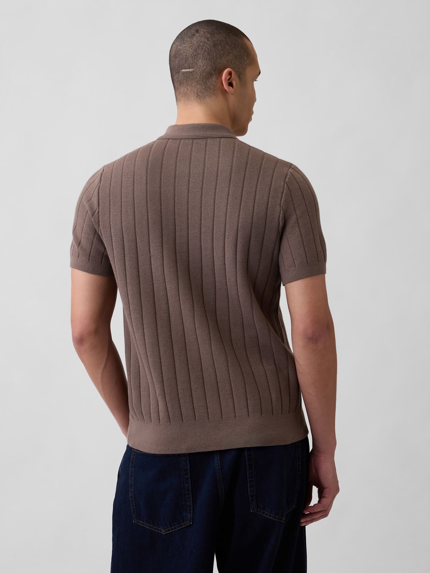Brown Classic Polo Jumper - Image 2 of 4
