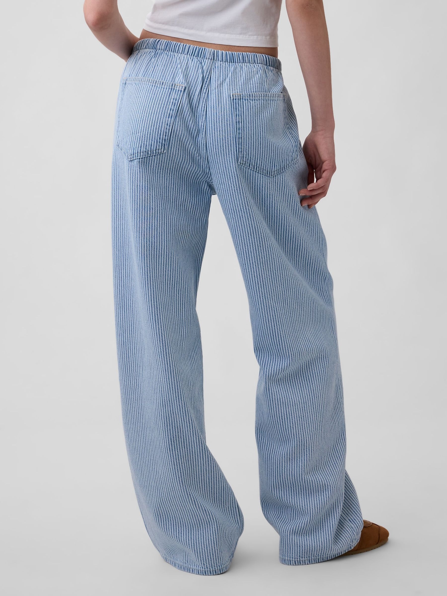 Light Wash Stripe Low Rise UltraSoft Easy '90s Loose Jeans | Gap