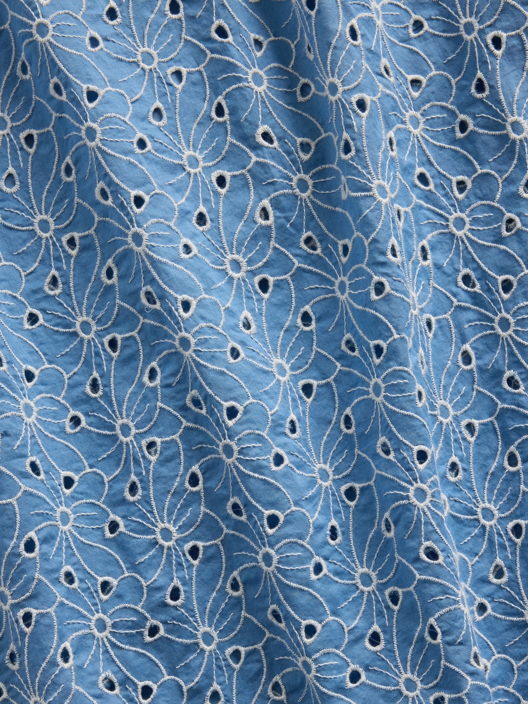 Blue High Waisted Eyelet Maxi Skirt - Image 5 of 5