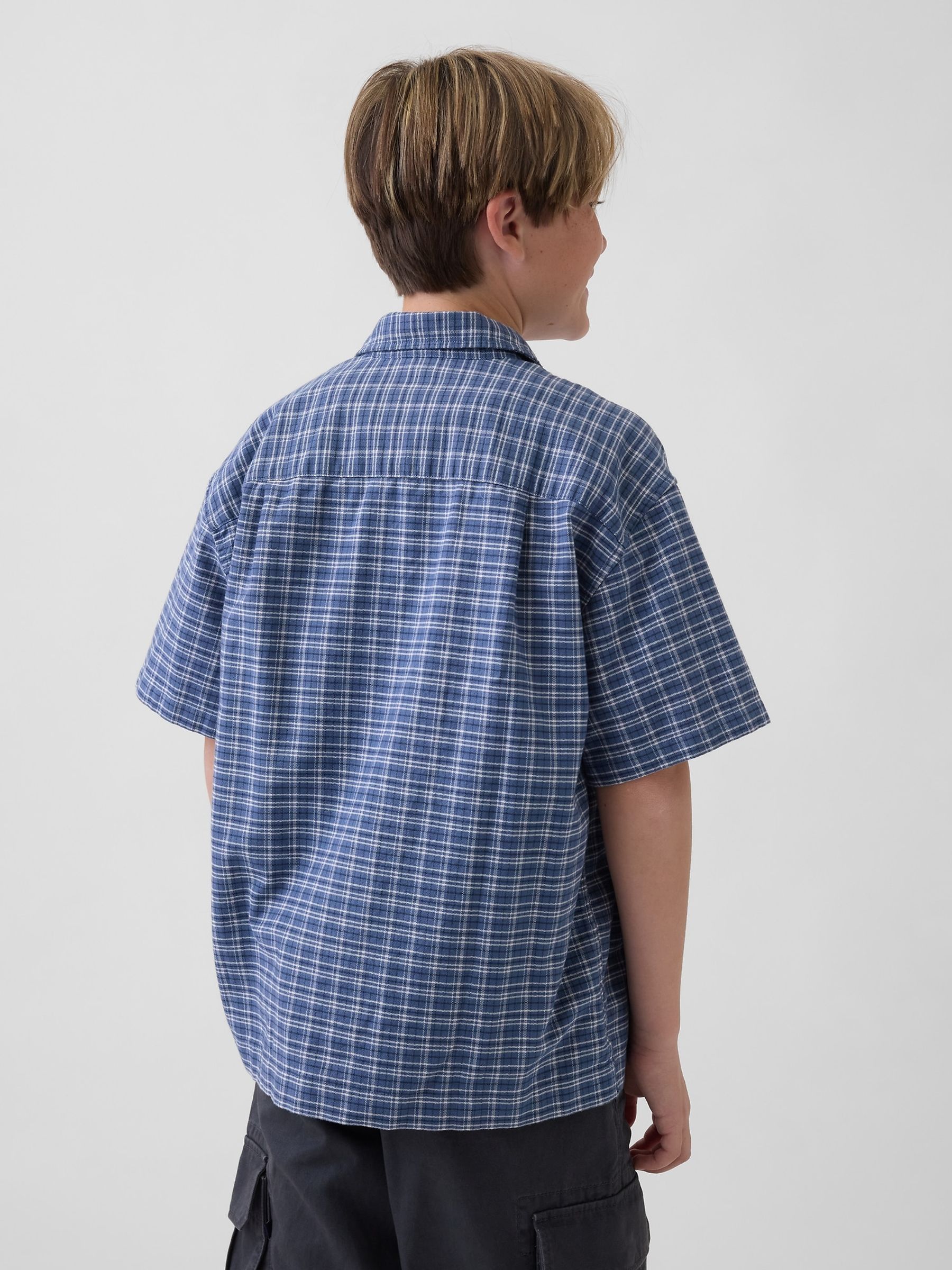 Blue Relaxed Check Oxford Shirt - Image 2 of 4