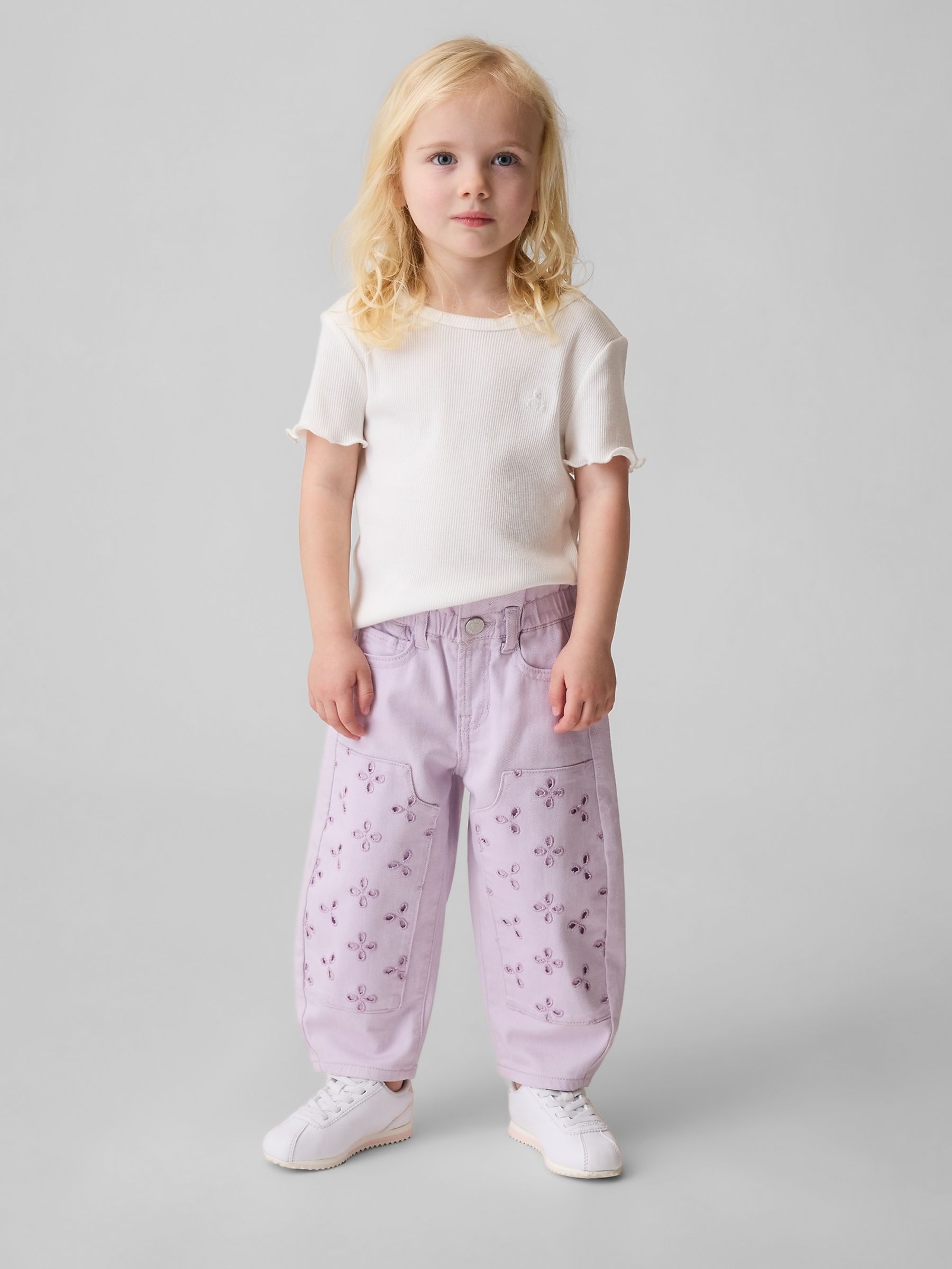 Purple Eyelet Double-Knee Horseshoe Jeans - Image 1 of 4